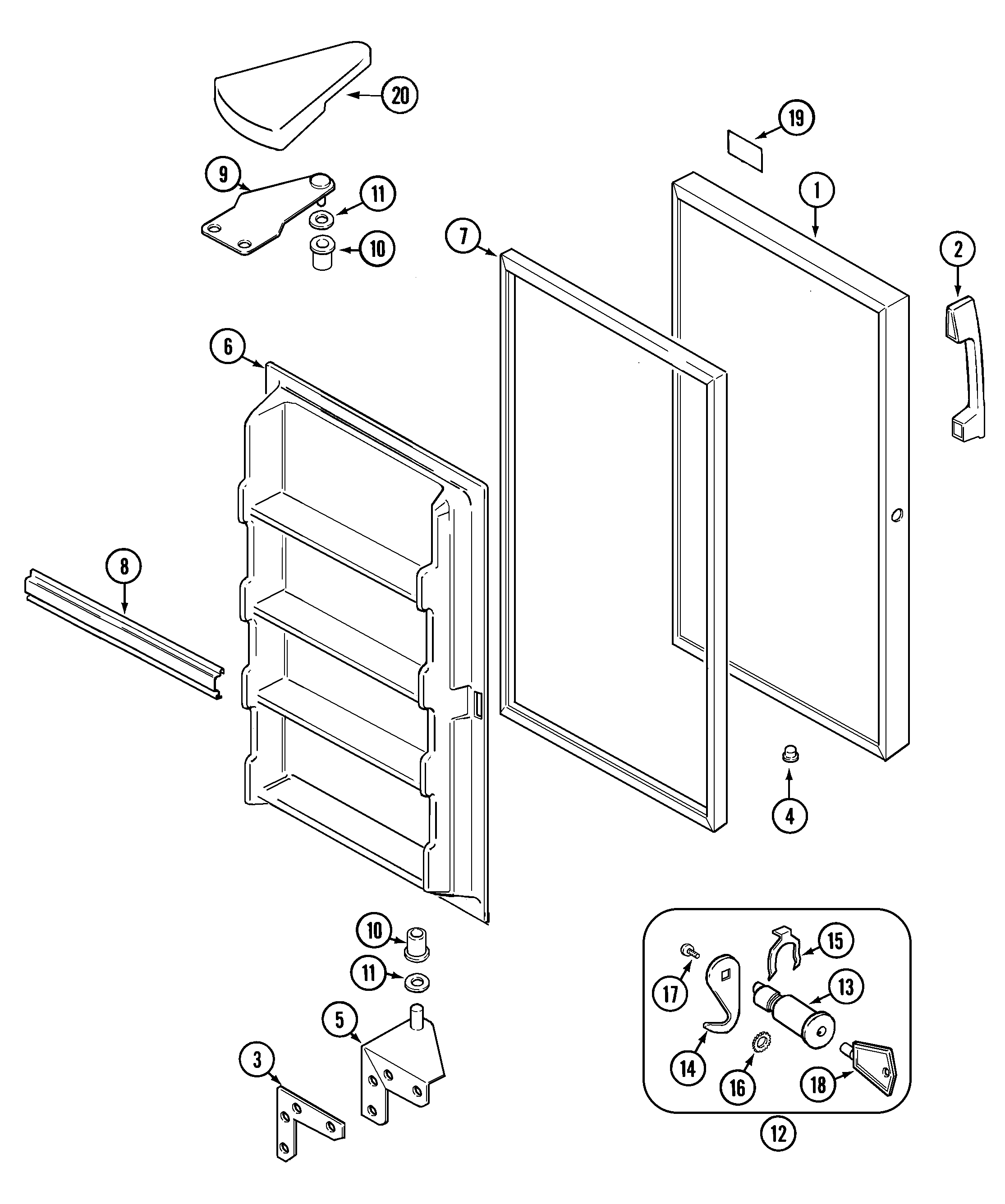 Maytag GV1226NXEW door diagram