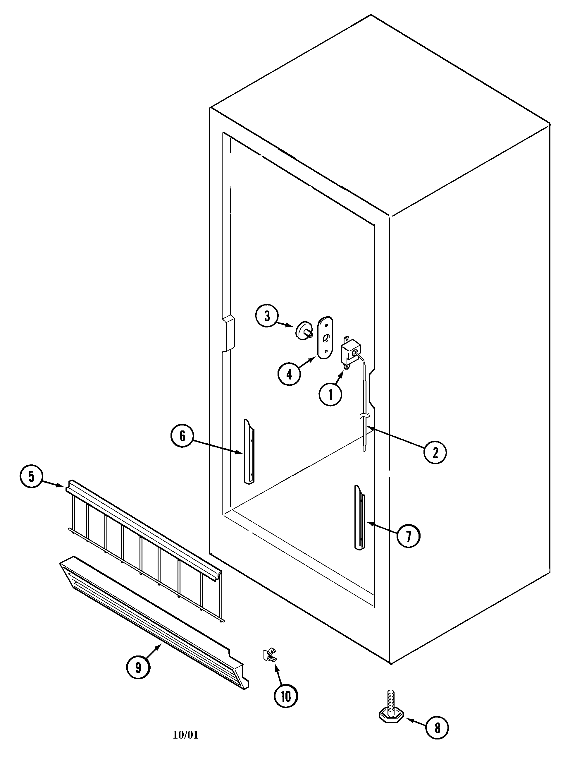 Maytag CFU1535GRW freezer compartment diagram