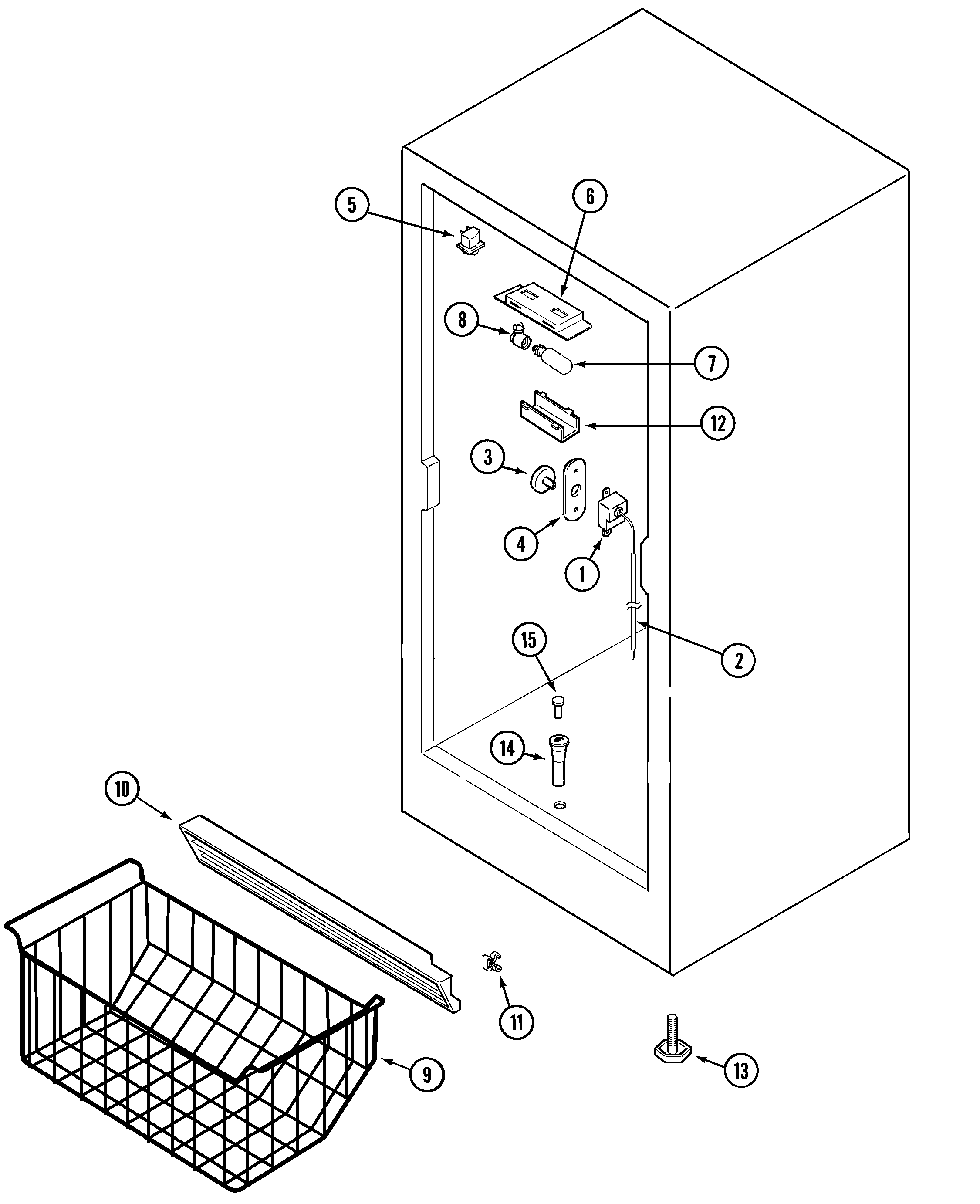 Maytag CFU1736GRW freezer compartment diagram
