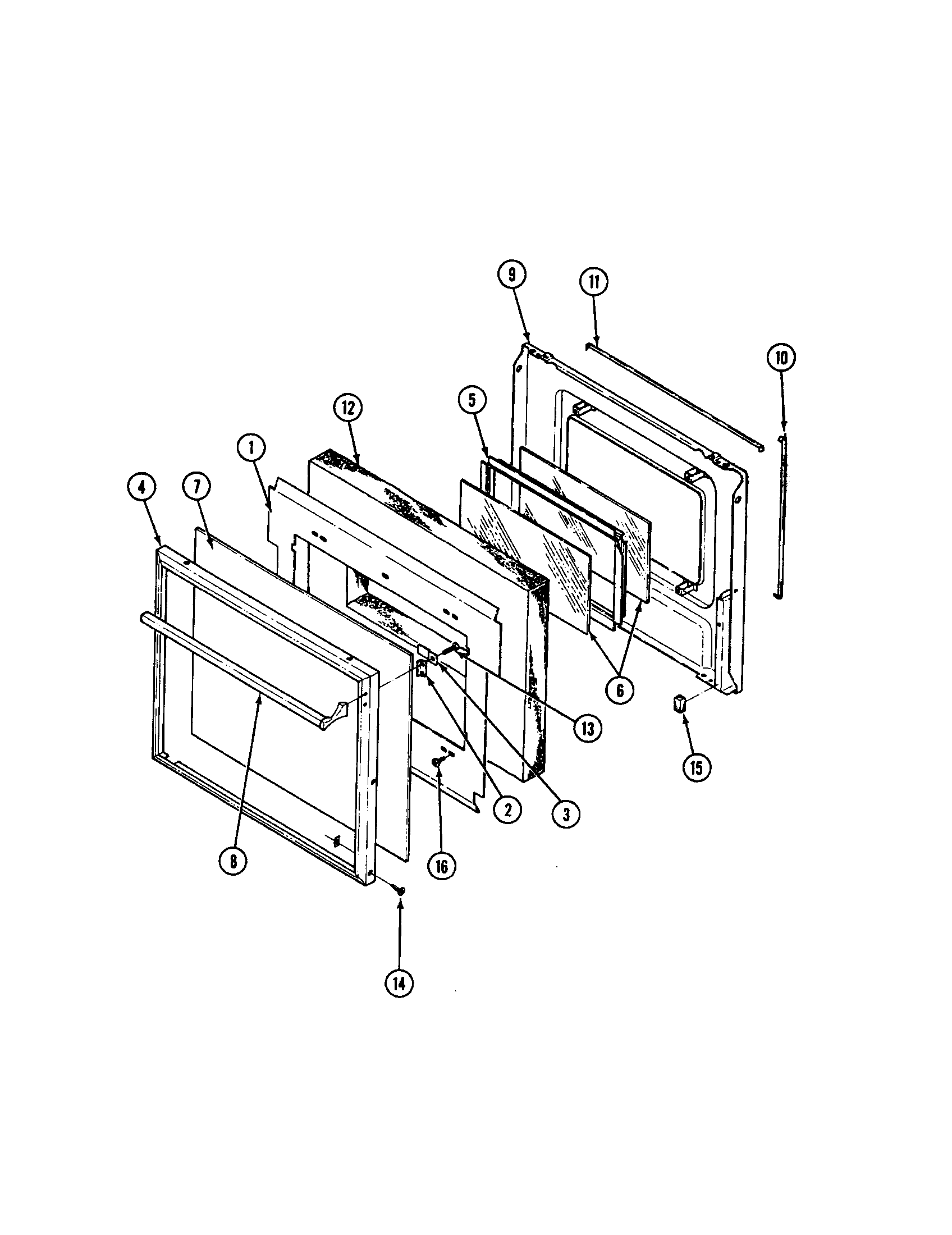 Maytag CWE502 upper door diagram