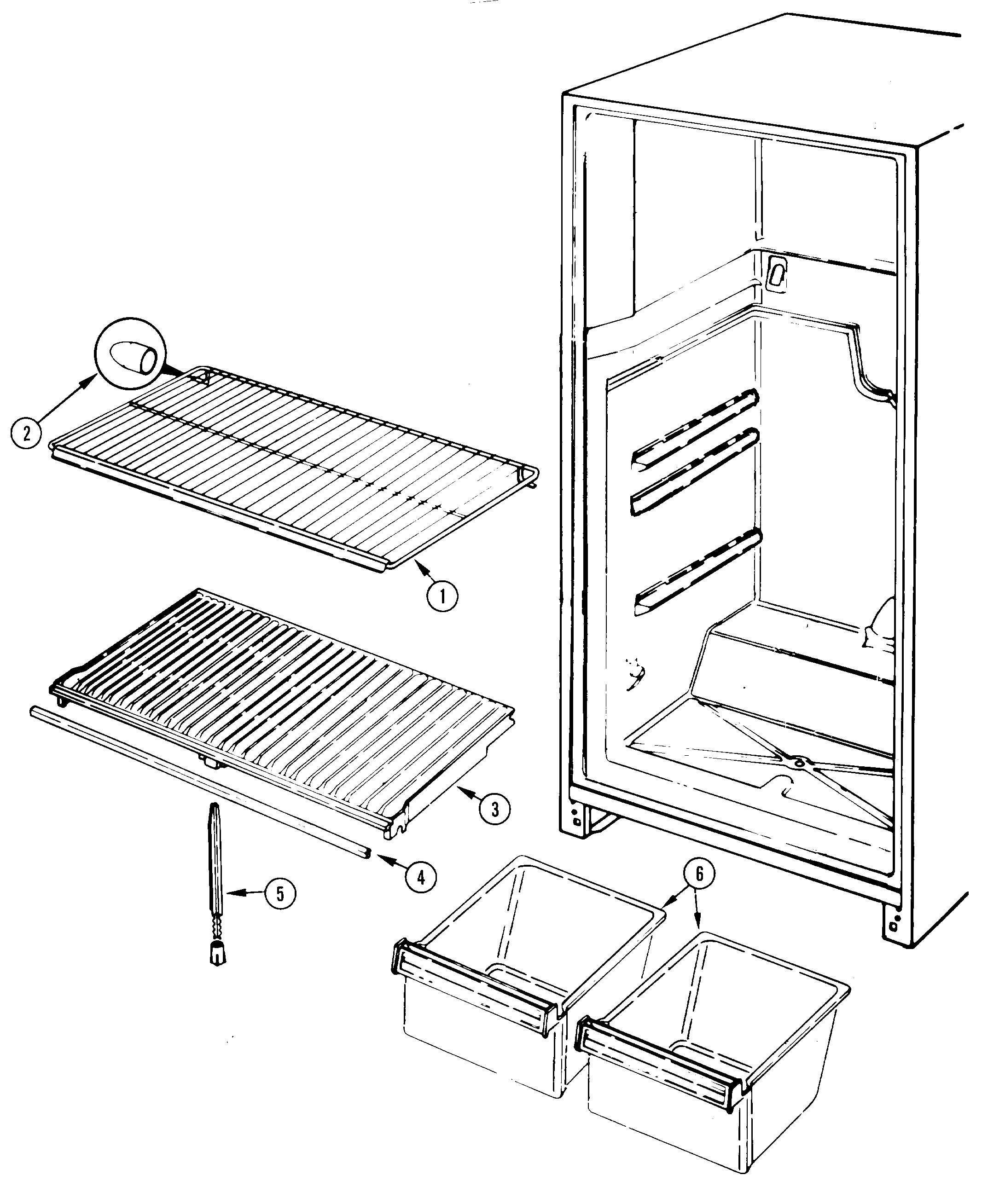 Crosley CT19X3V shelves & accessories diagram