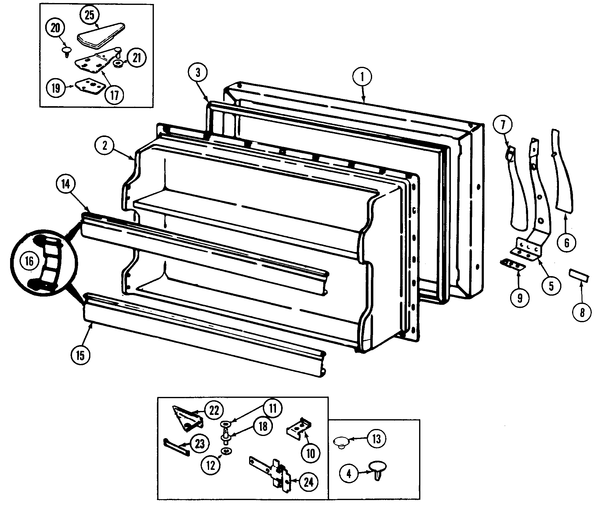 Crosley CT19X3V freezer door diagram