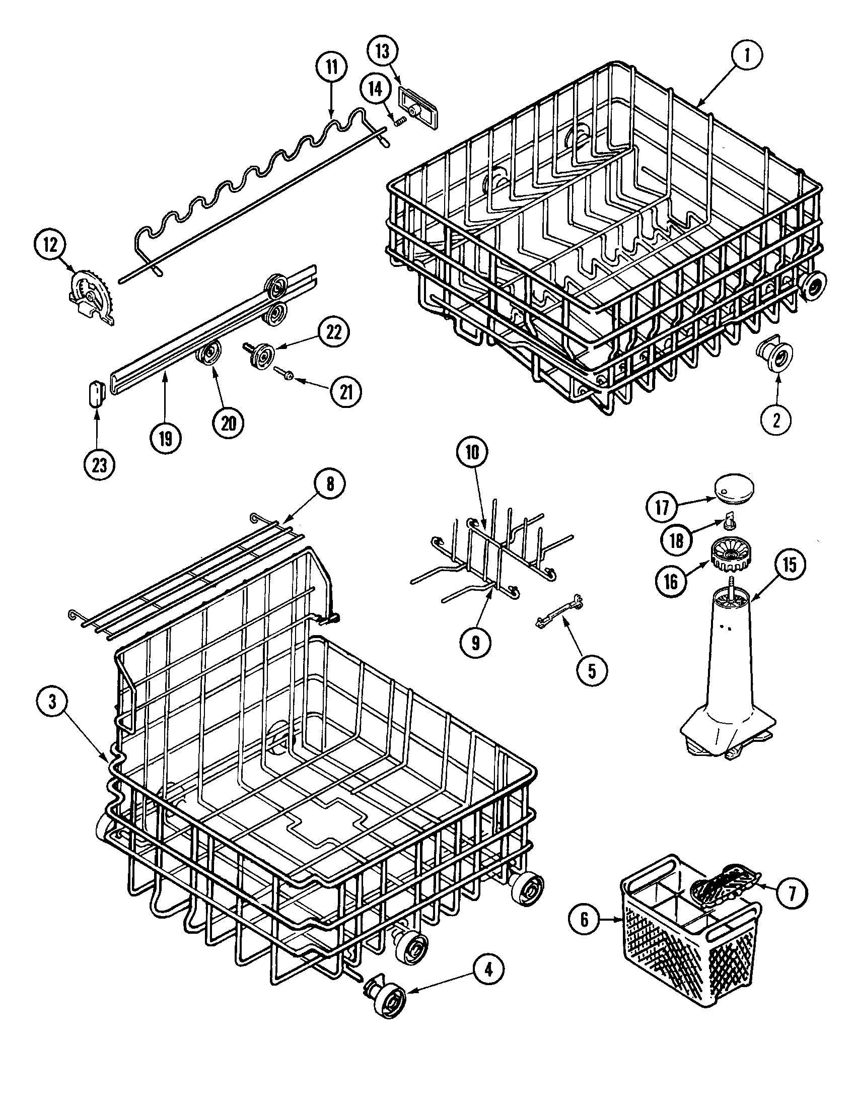 Maytag DWC7602AAE racks diagram