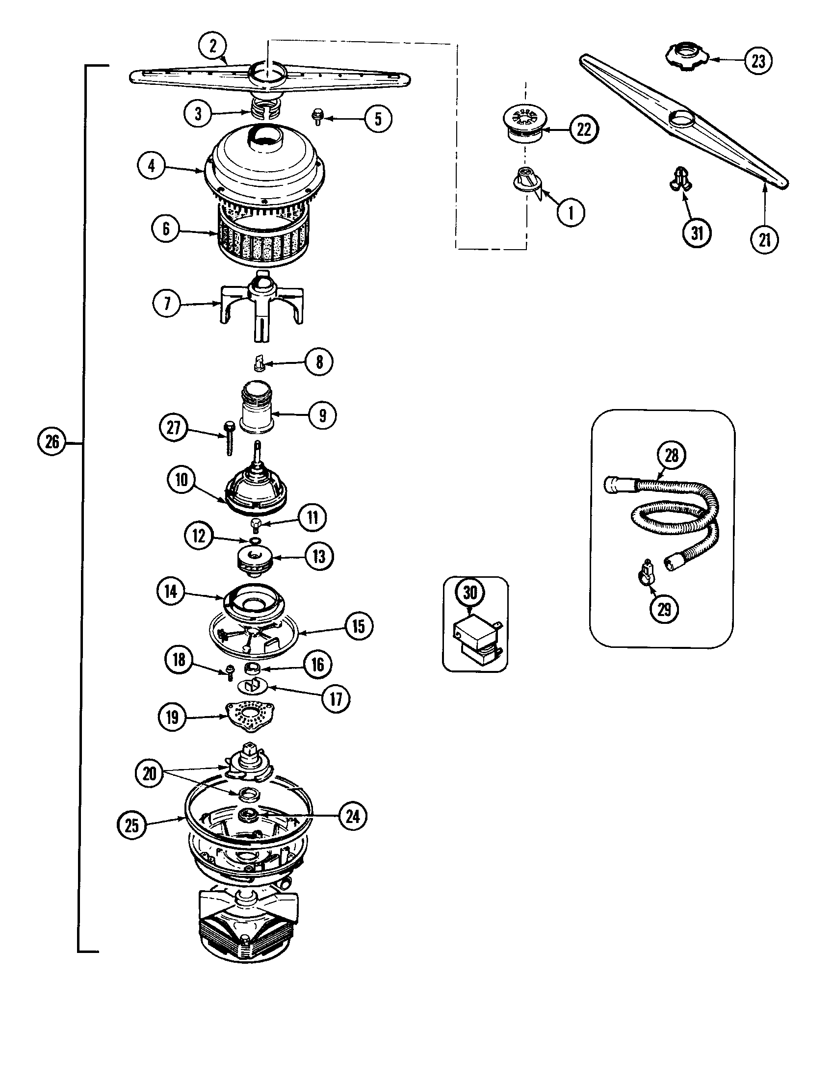 Maytag DWC7602AAE rinse arm diagram