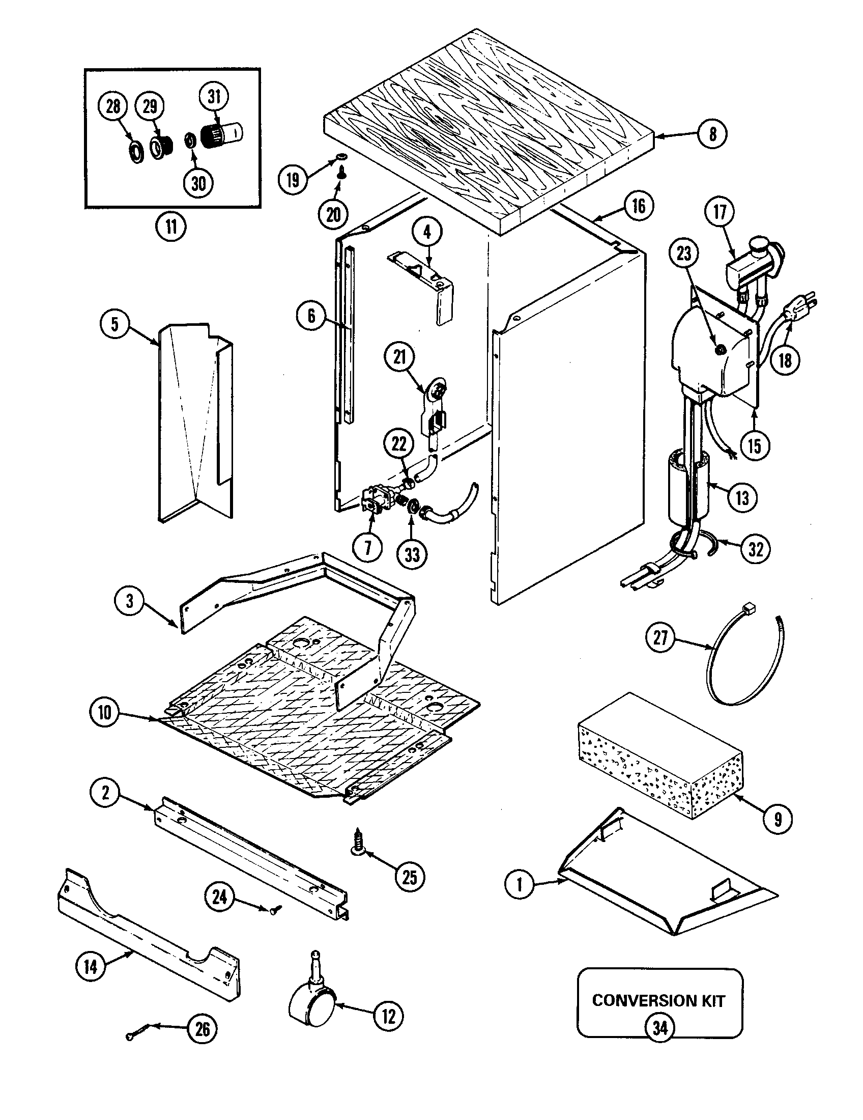 Maytag DWC7602AAE cabinet diagram
