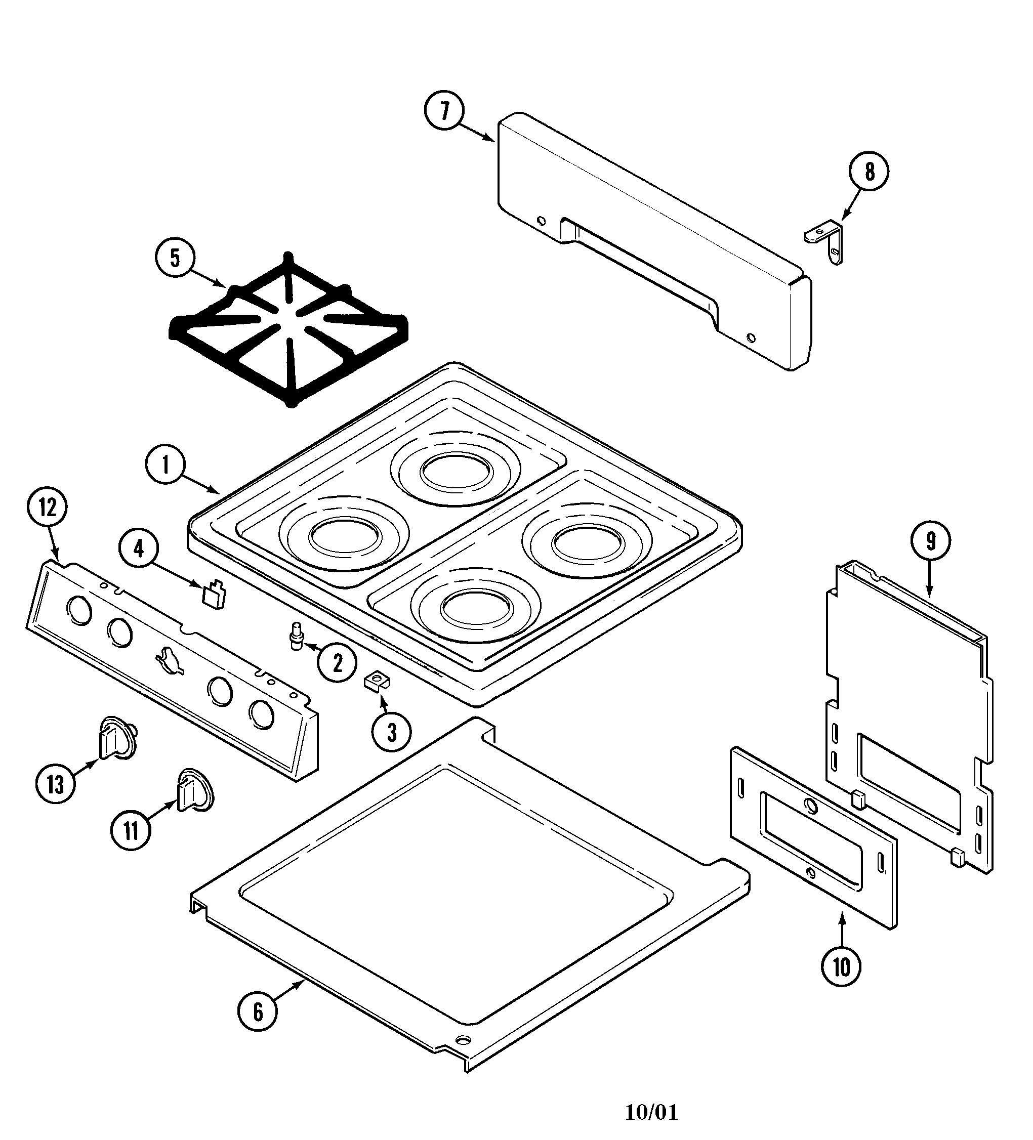 Magic Chef CLL1120ADH top assembly diagram