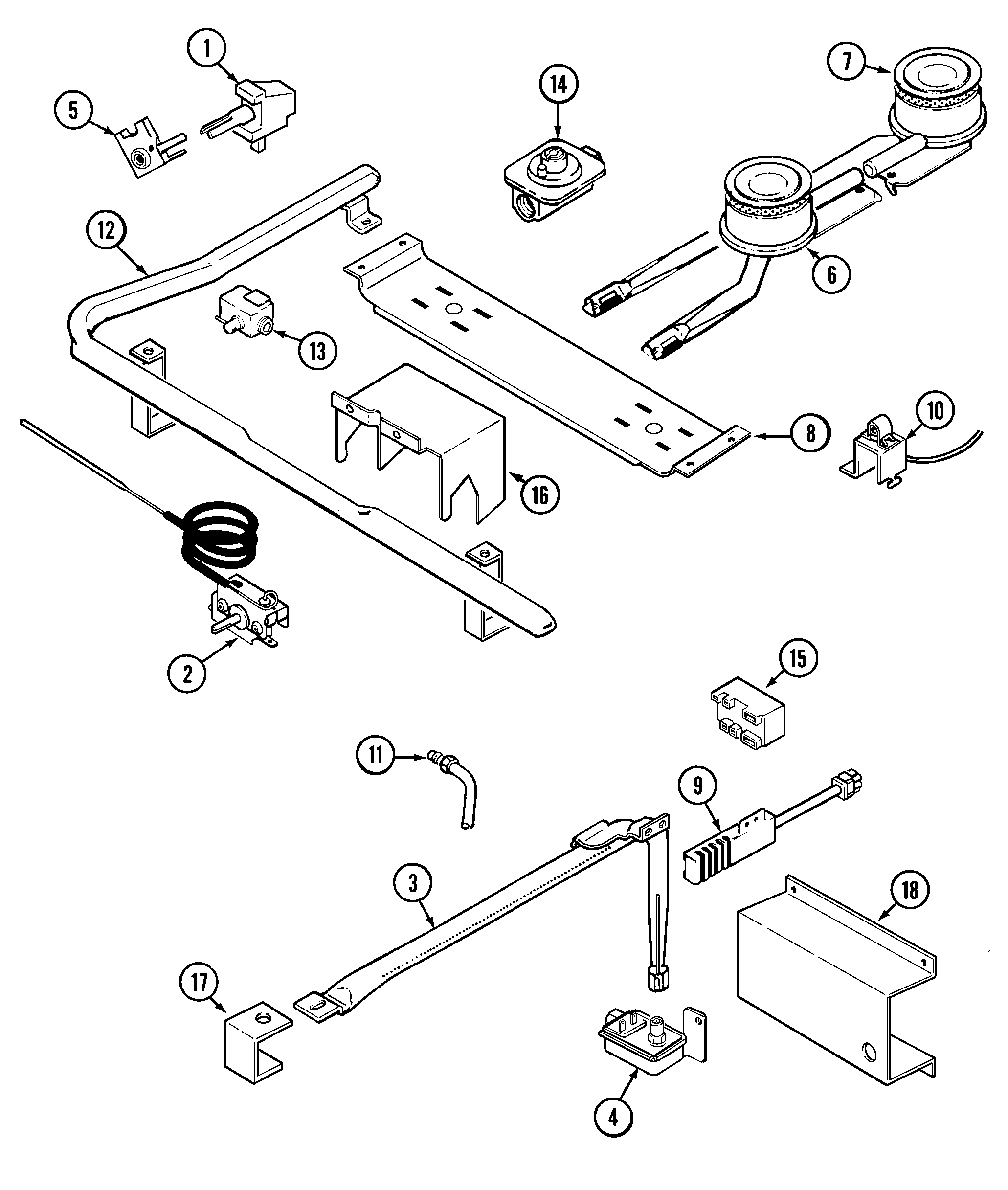 Magic Chef CLL1120ADH gas controls diagram