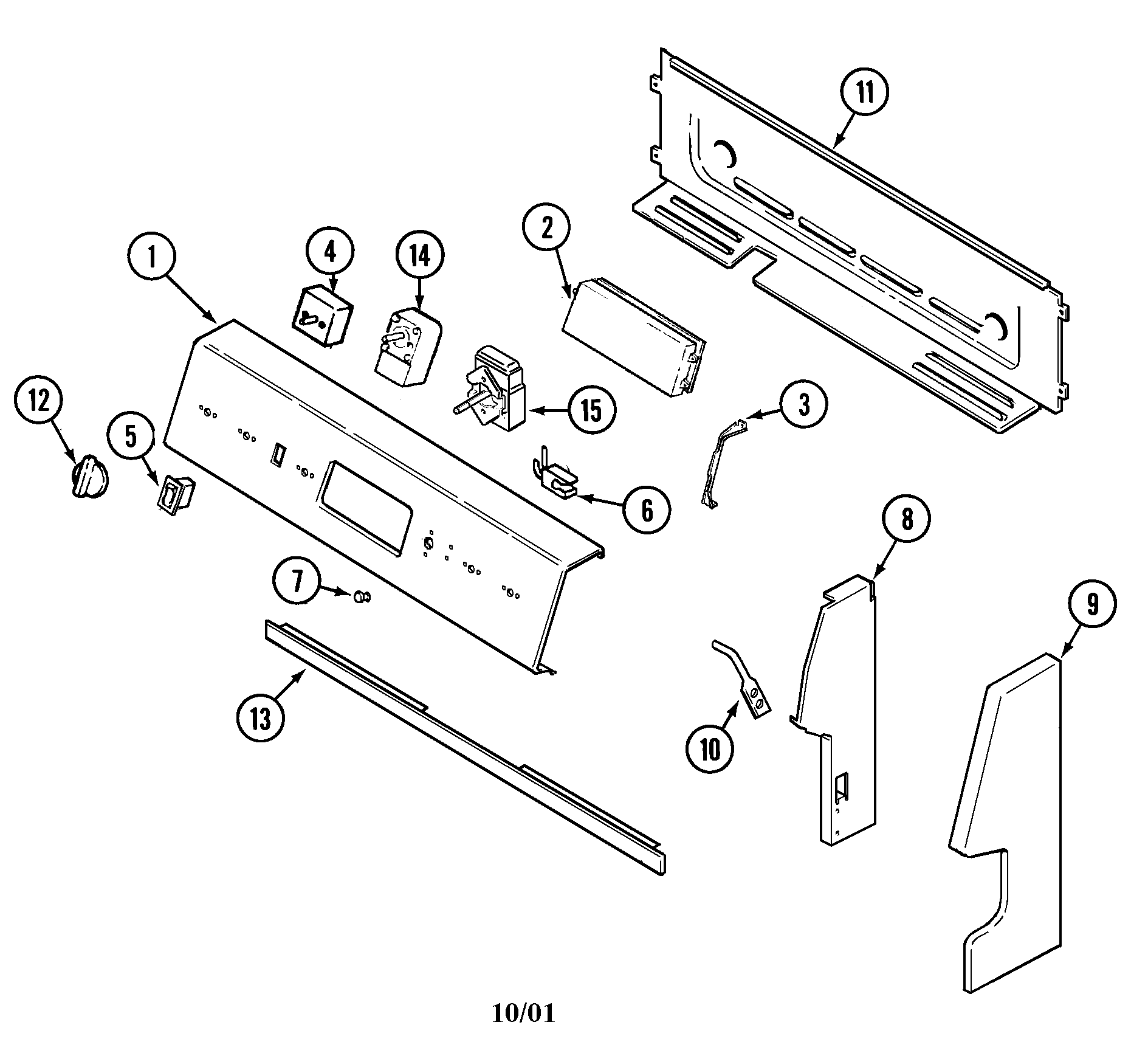 Magic Chef CER1360ACL control panel diagram