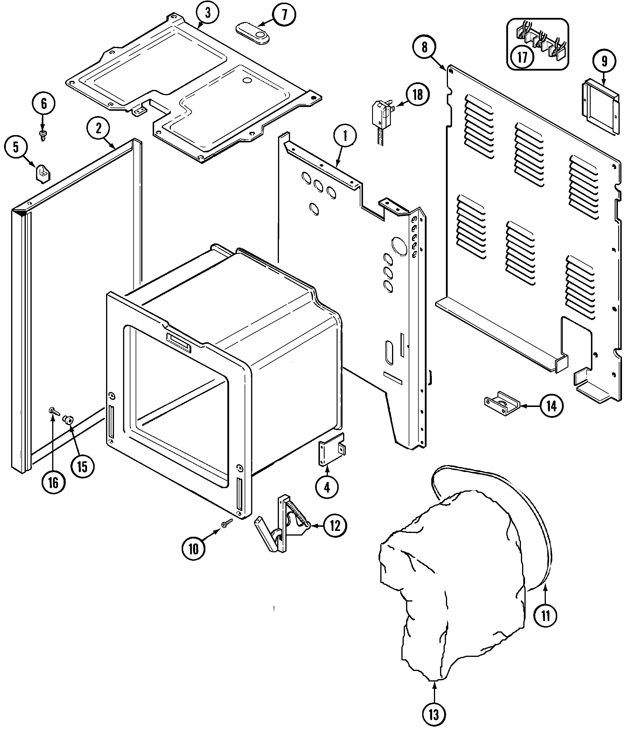 Magic Chef CER1360ACL body diagram