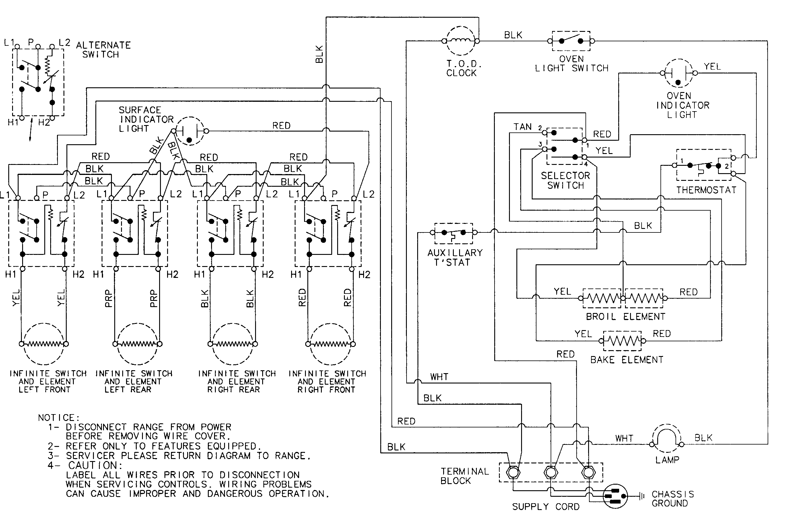 Magic Chef CER1360ACL wiring information diagram