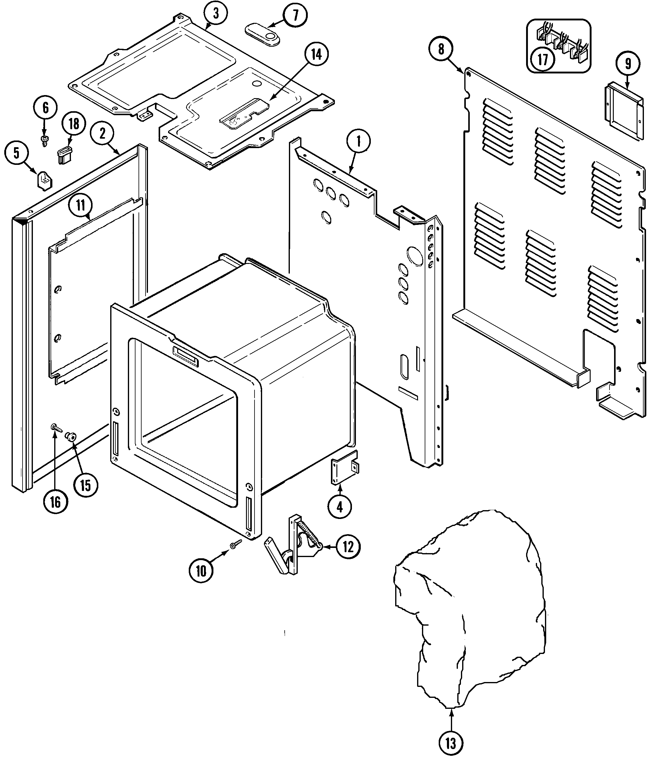 Maytag MER4326AGW body diagram