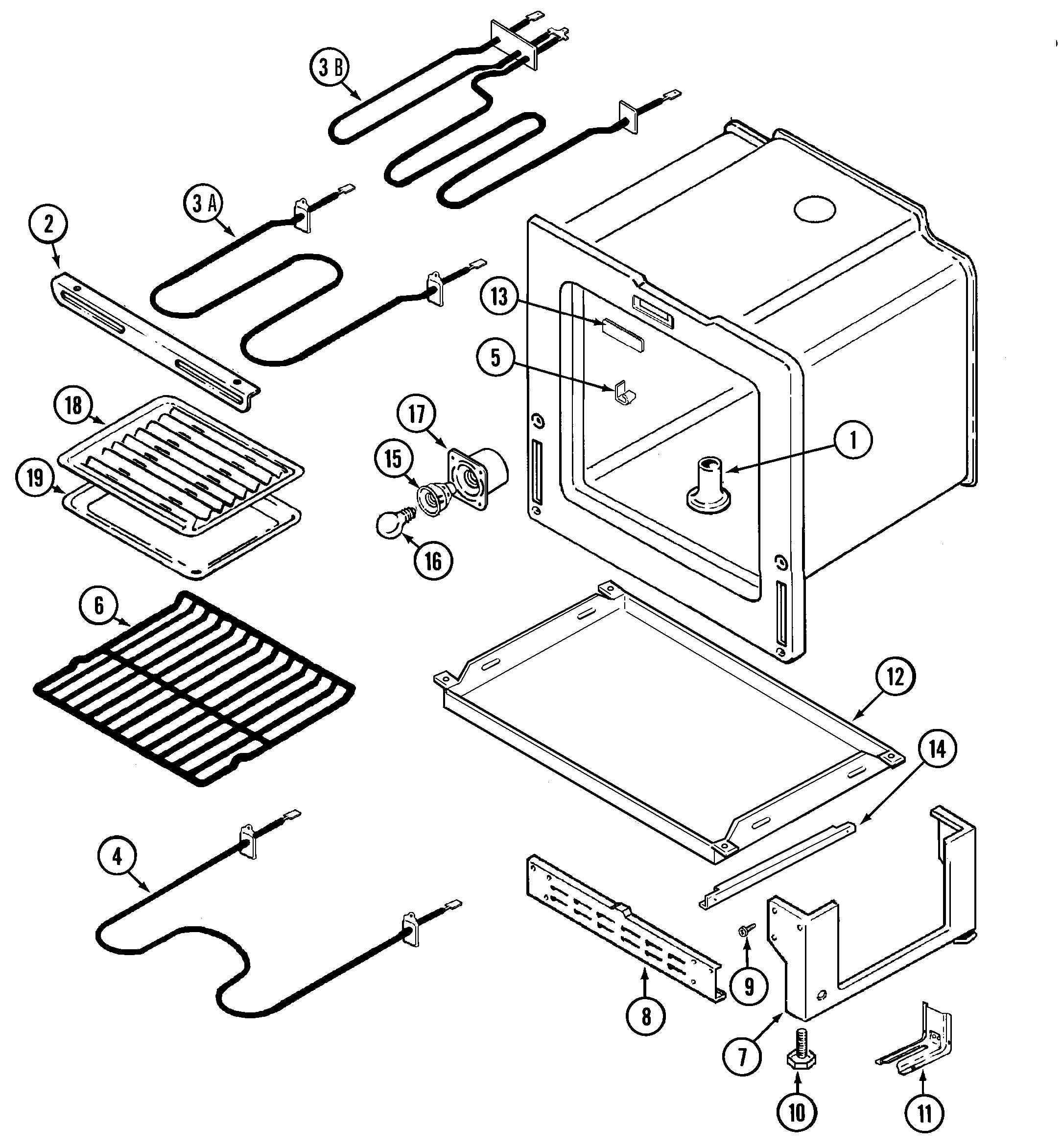 Maytag MER4326AGW oven/base diagram