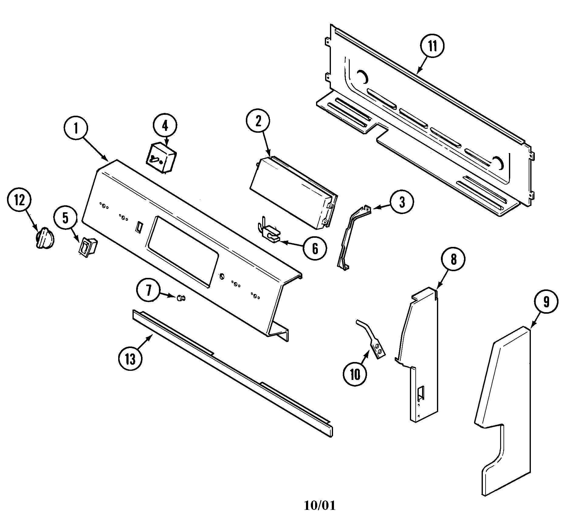 Magic Chef CER3520AGW control panel diagram