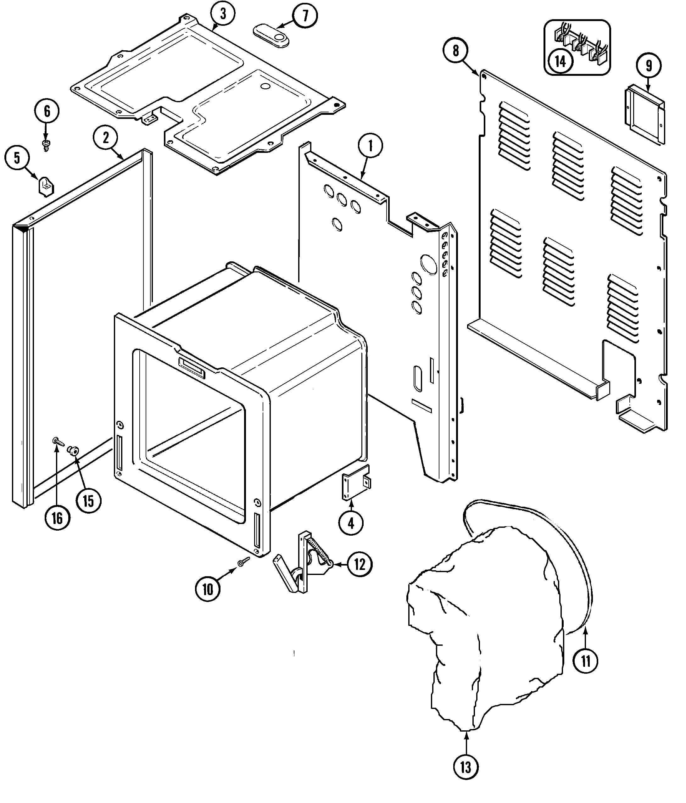 Maytag NER1360AGH body diagram