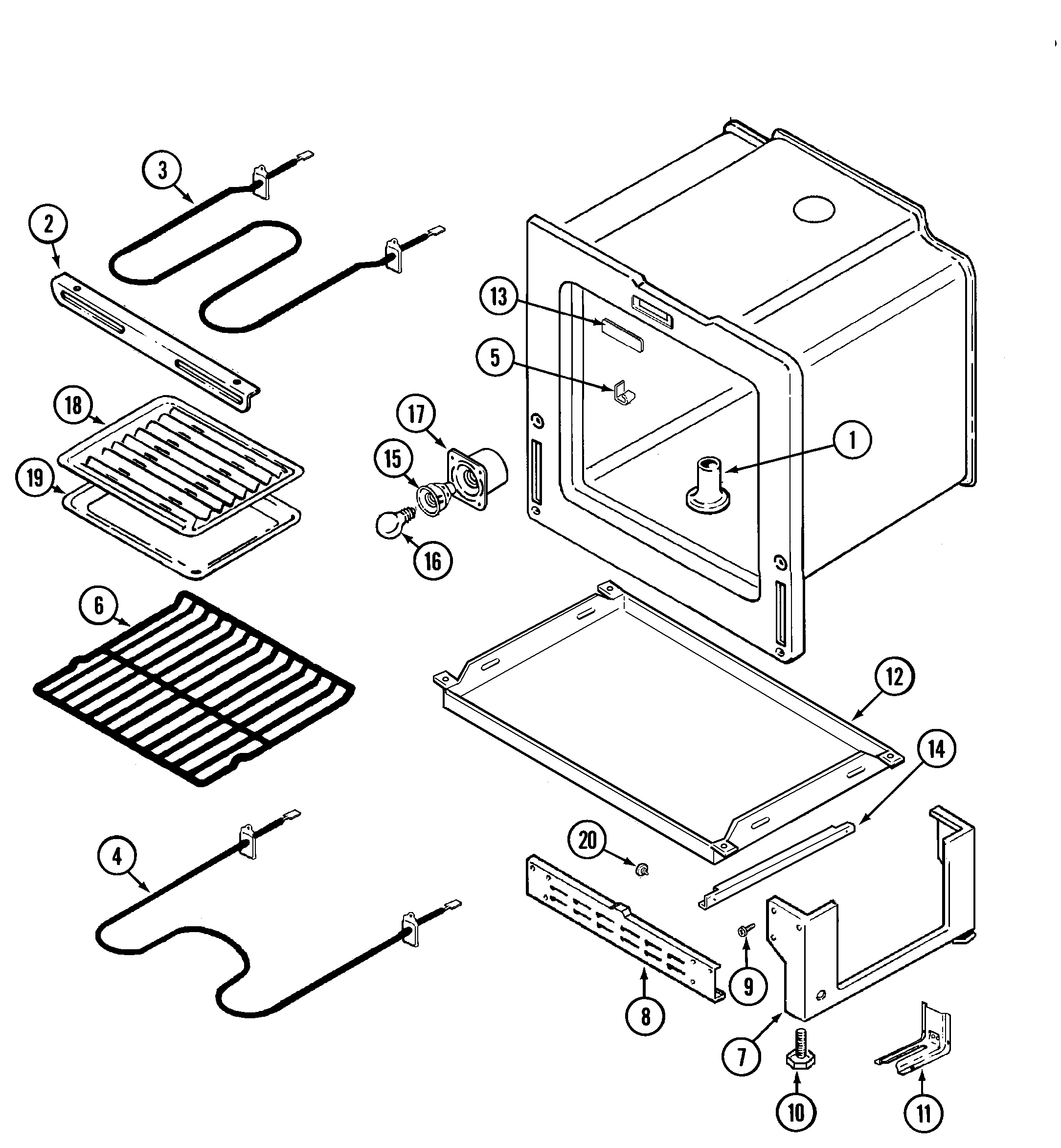 Maytag NER1360AGH oven/base diagram