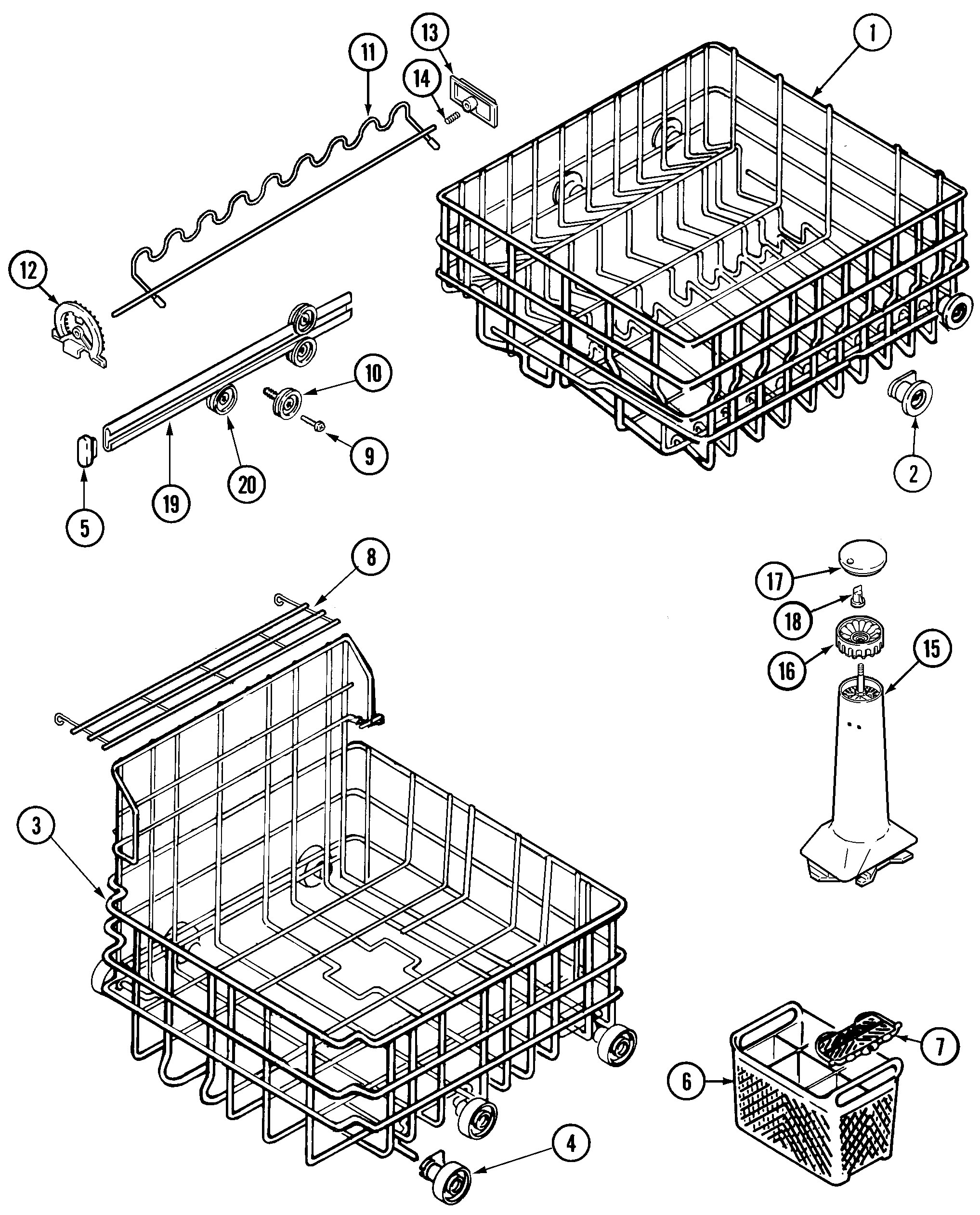 Maytag DWC7302ABB track & rack assembly diagram