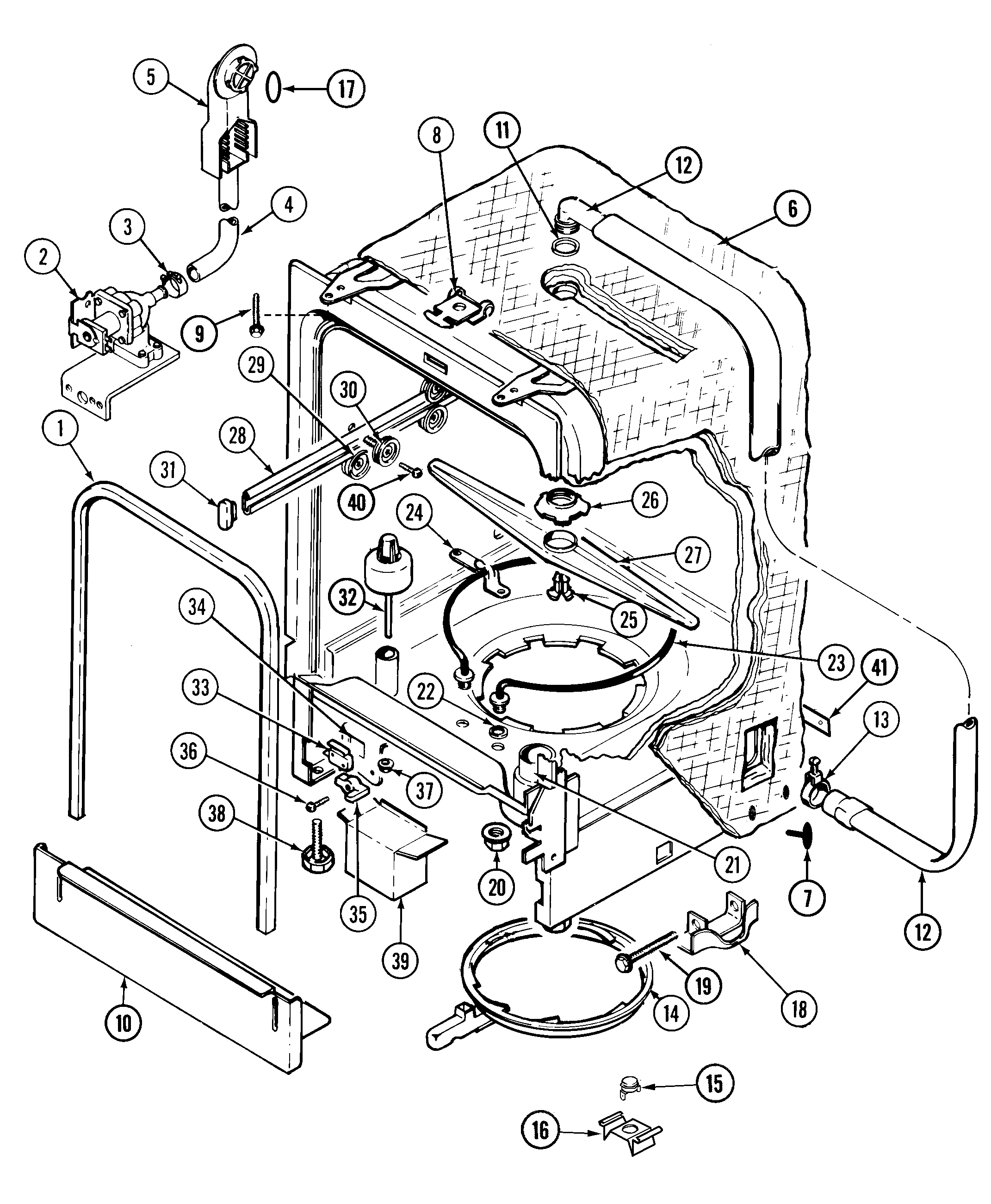 Maytag DWU7600ABX tub diagram
