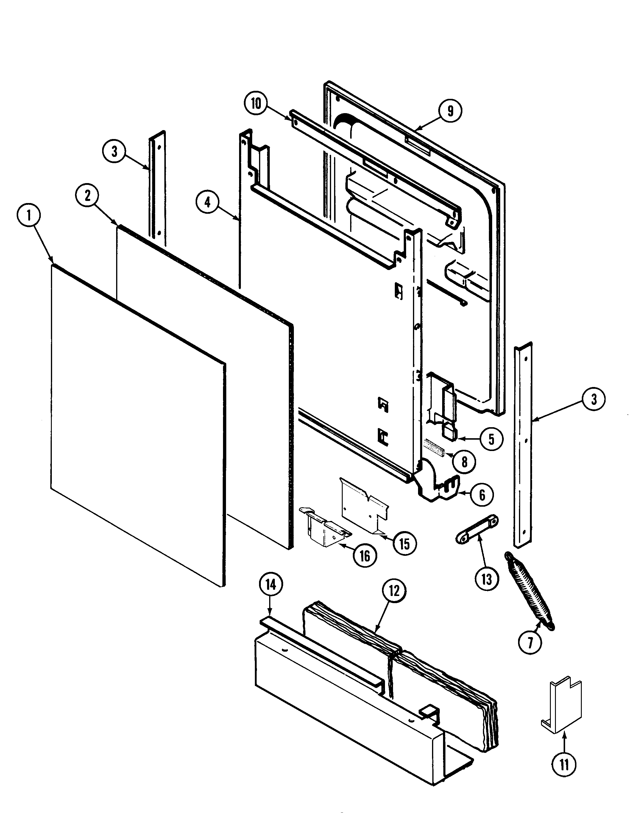 Maytag DWU7300ABX door diagram