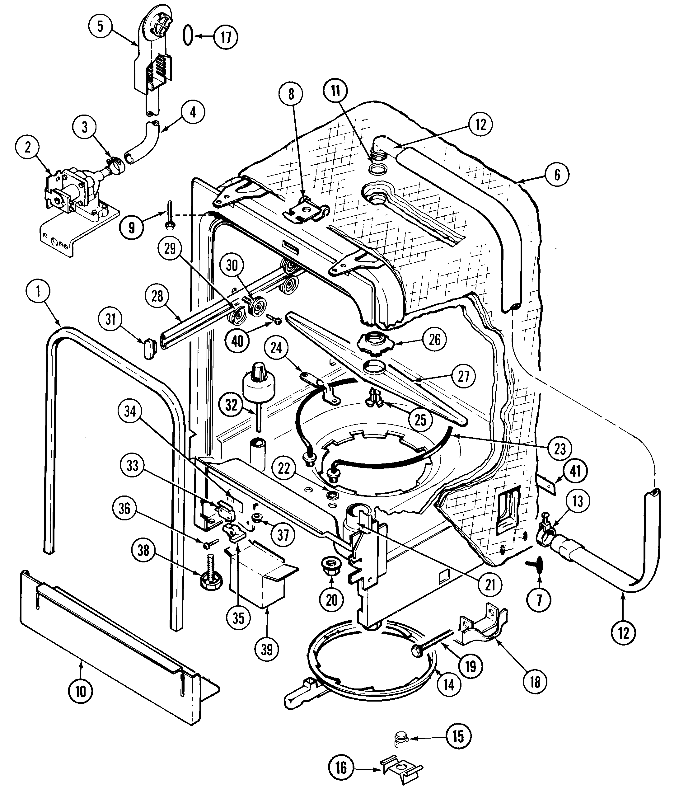 Maytag DWU7300ABX tub diagram