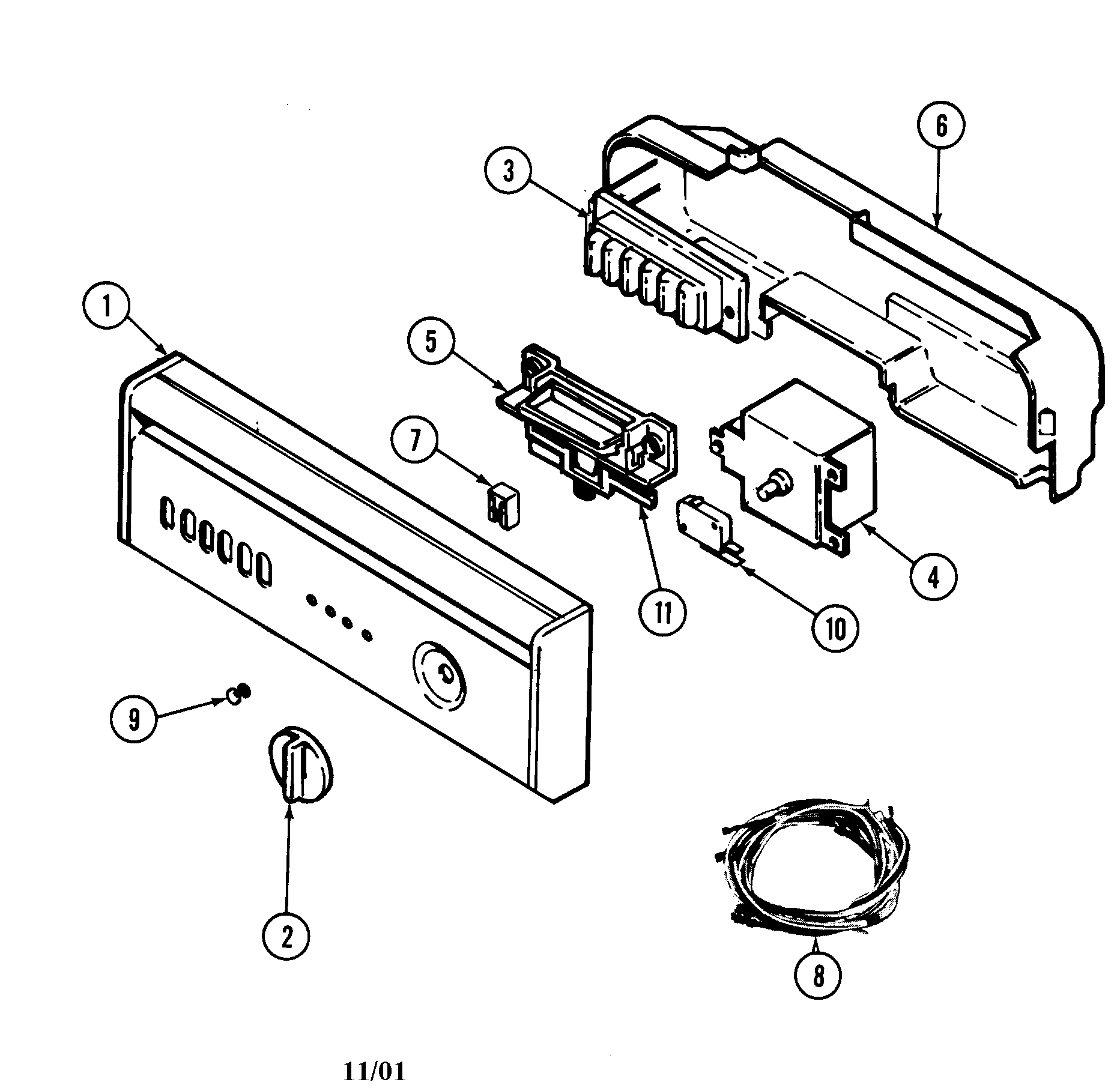 Maytag DWU9200BBM control panel (dwu9200bam & bbm) diagram