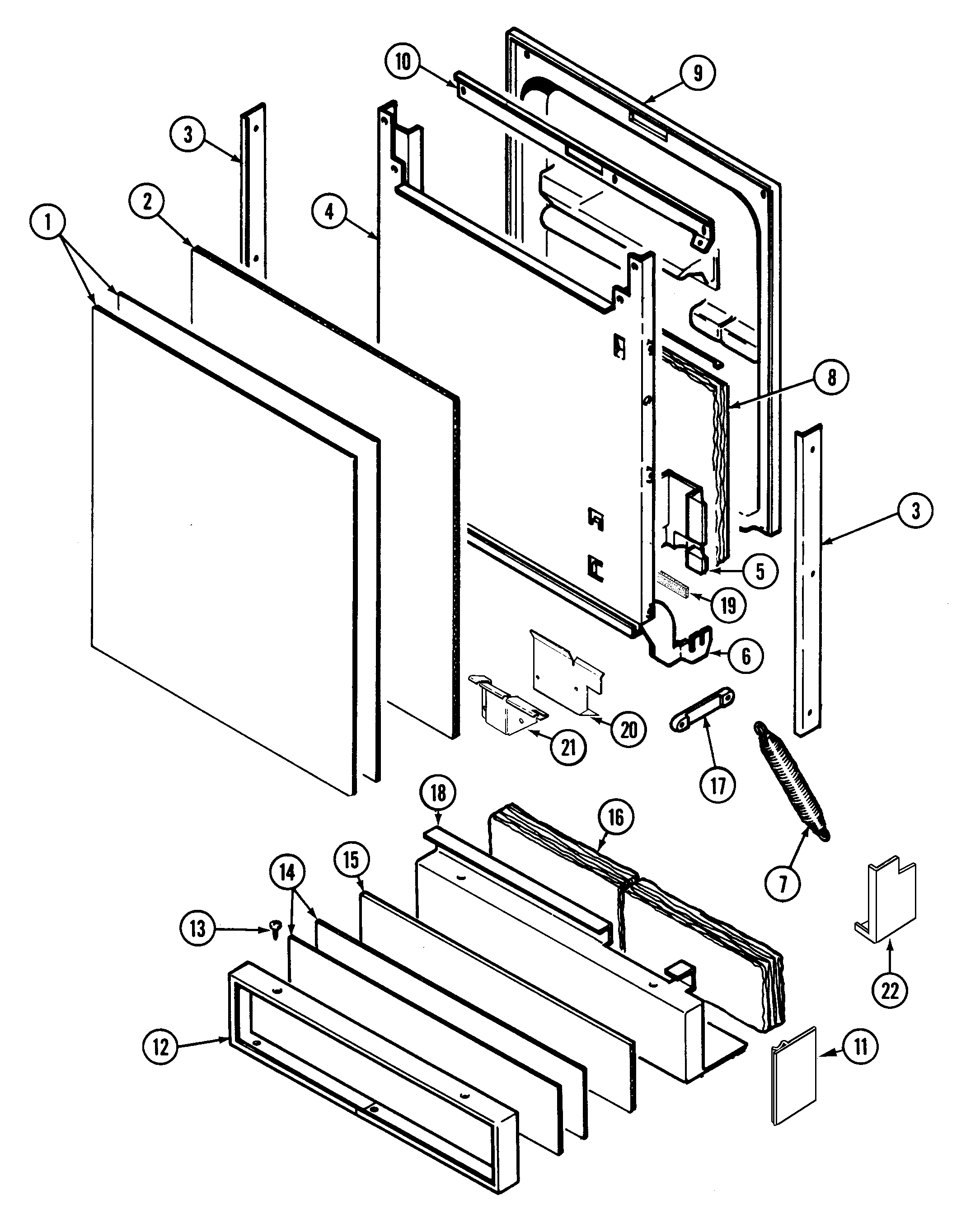 Maytag DWU8750BAM door diagram