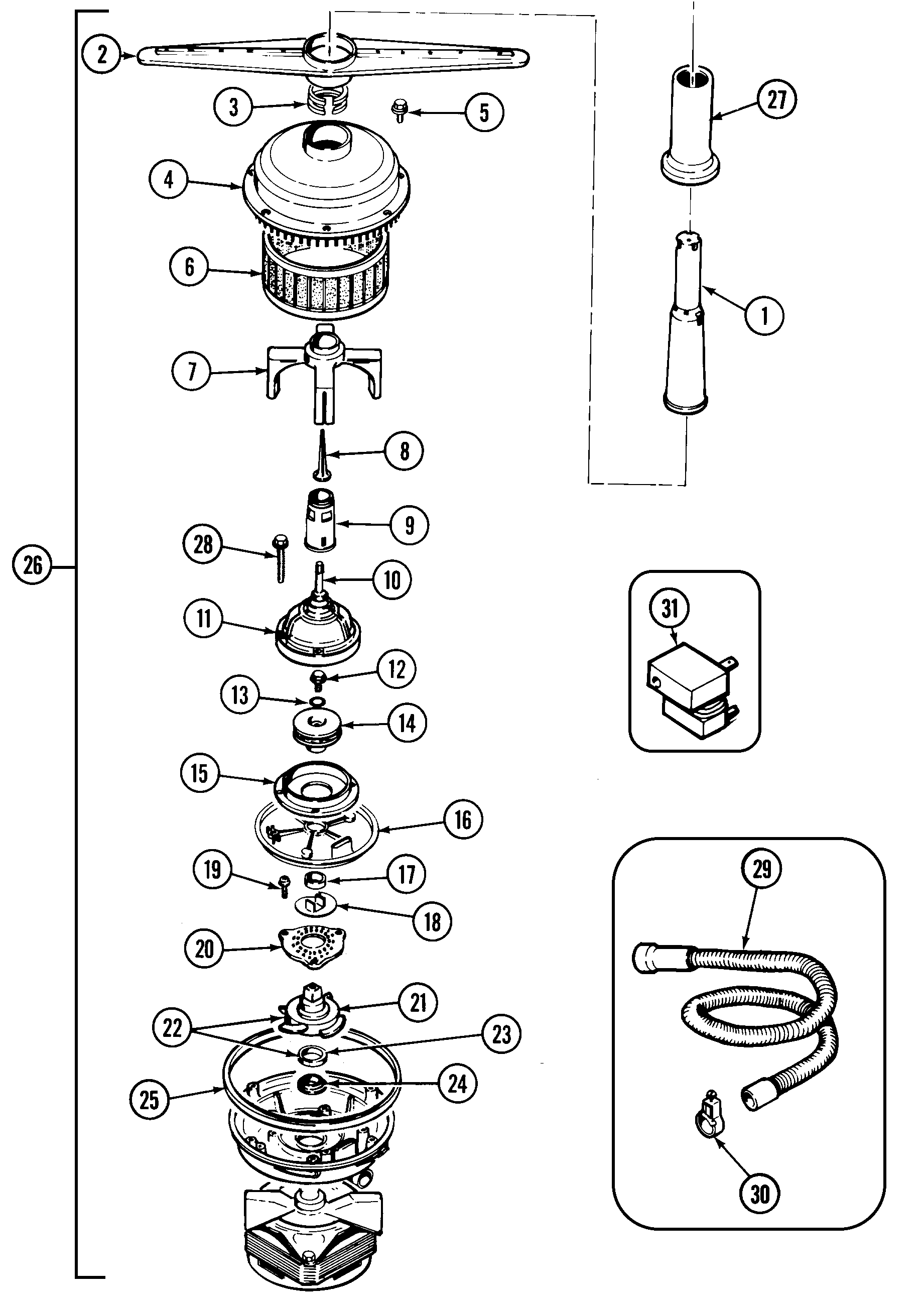 Maytag DWU8750BAM pump & motor diagram