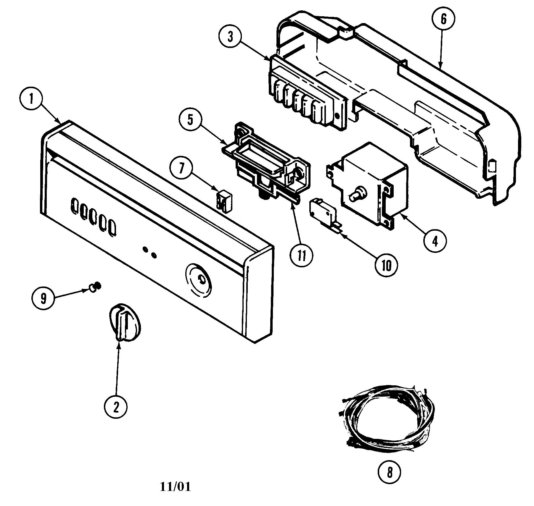 Maytag DWU7500BBX control panel diagram