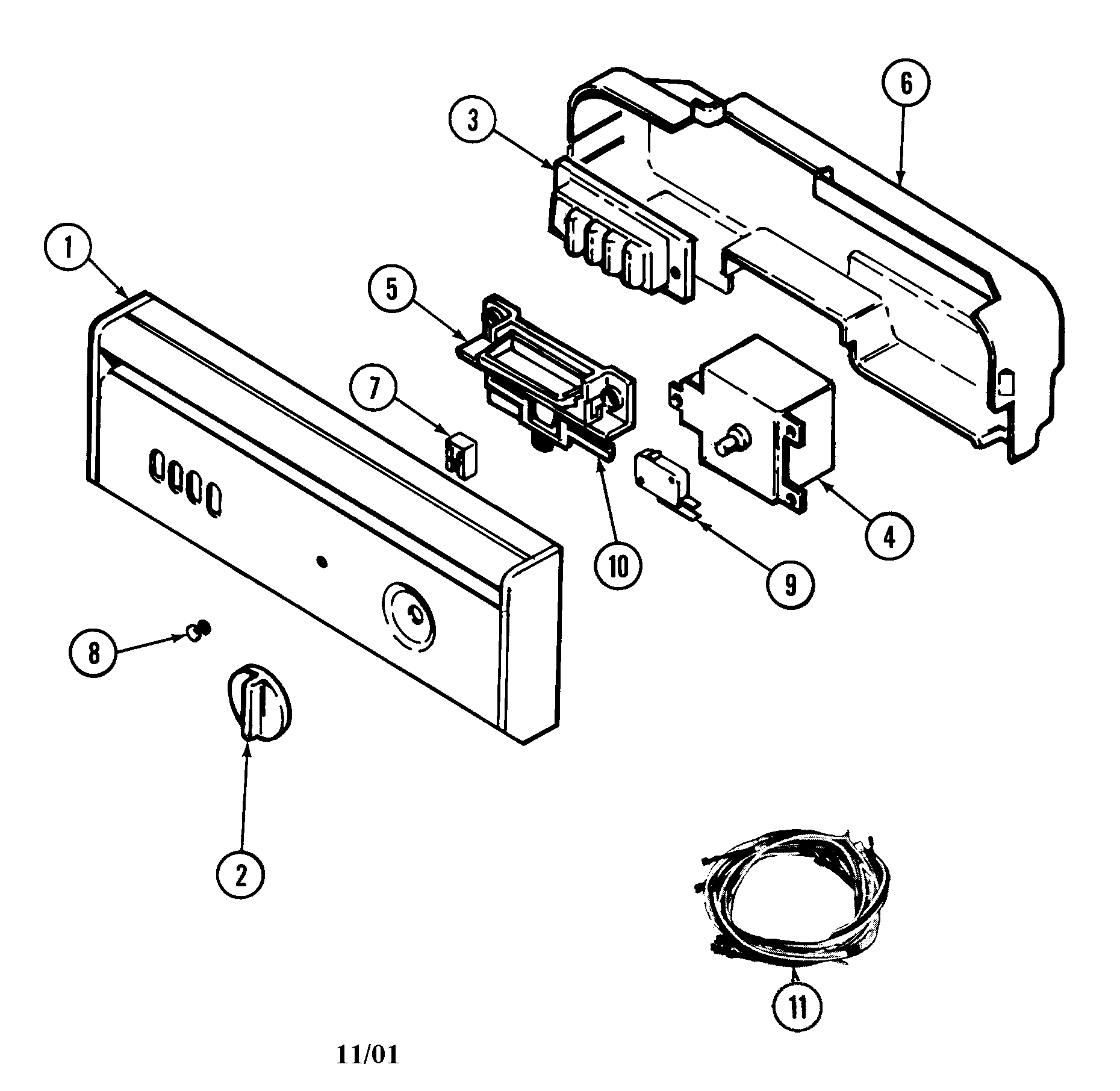 Maytag DWU7400BAX control panel diagram