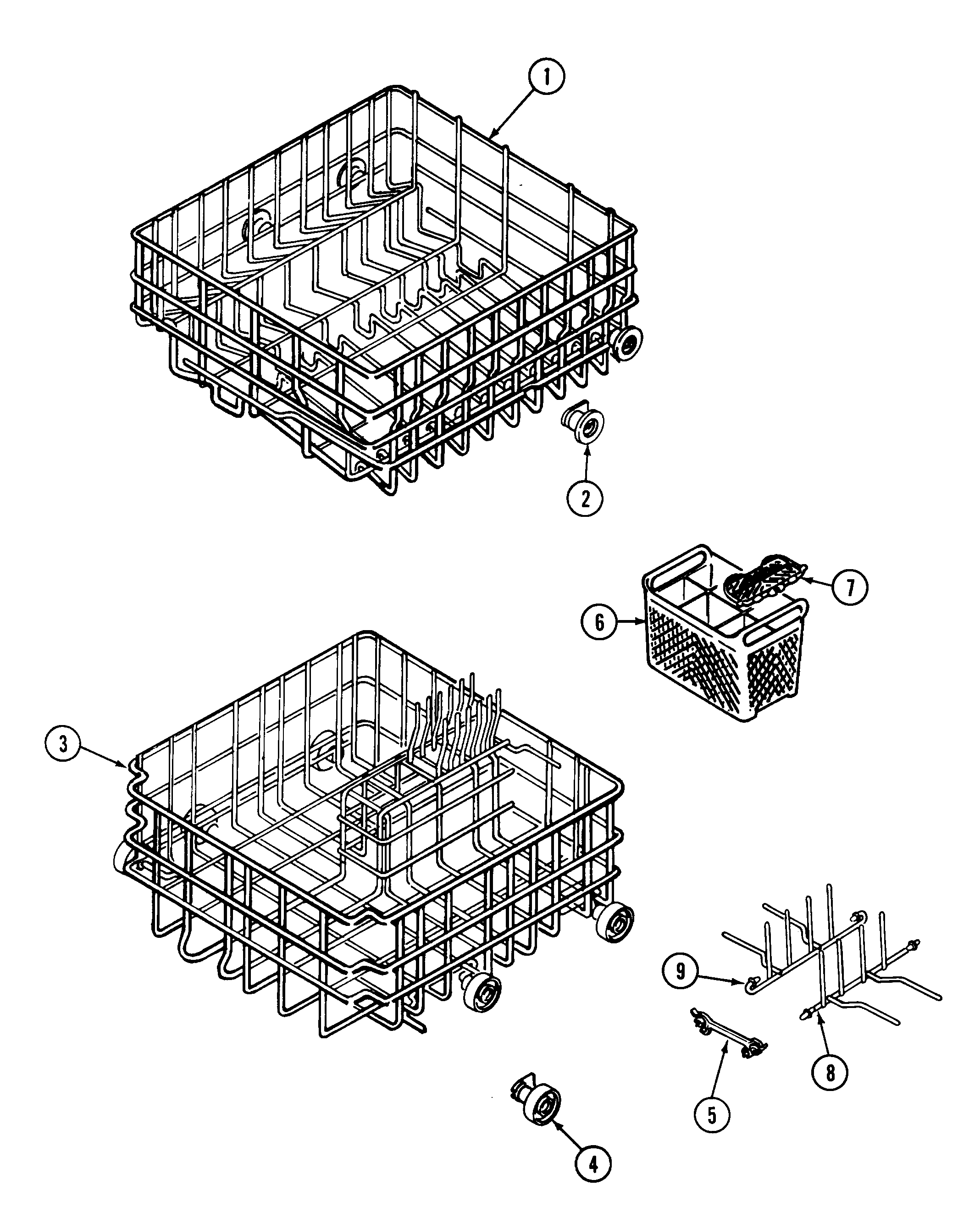 Maytag DWU7400BAX racks diagram