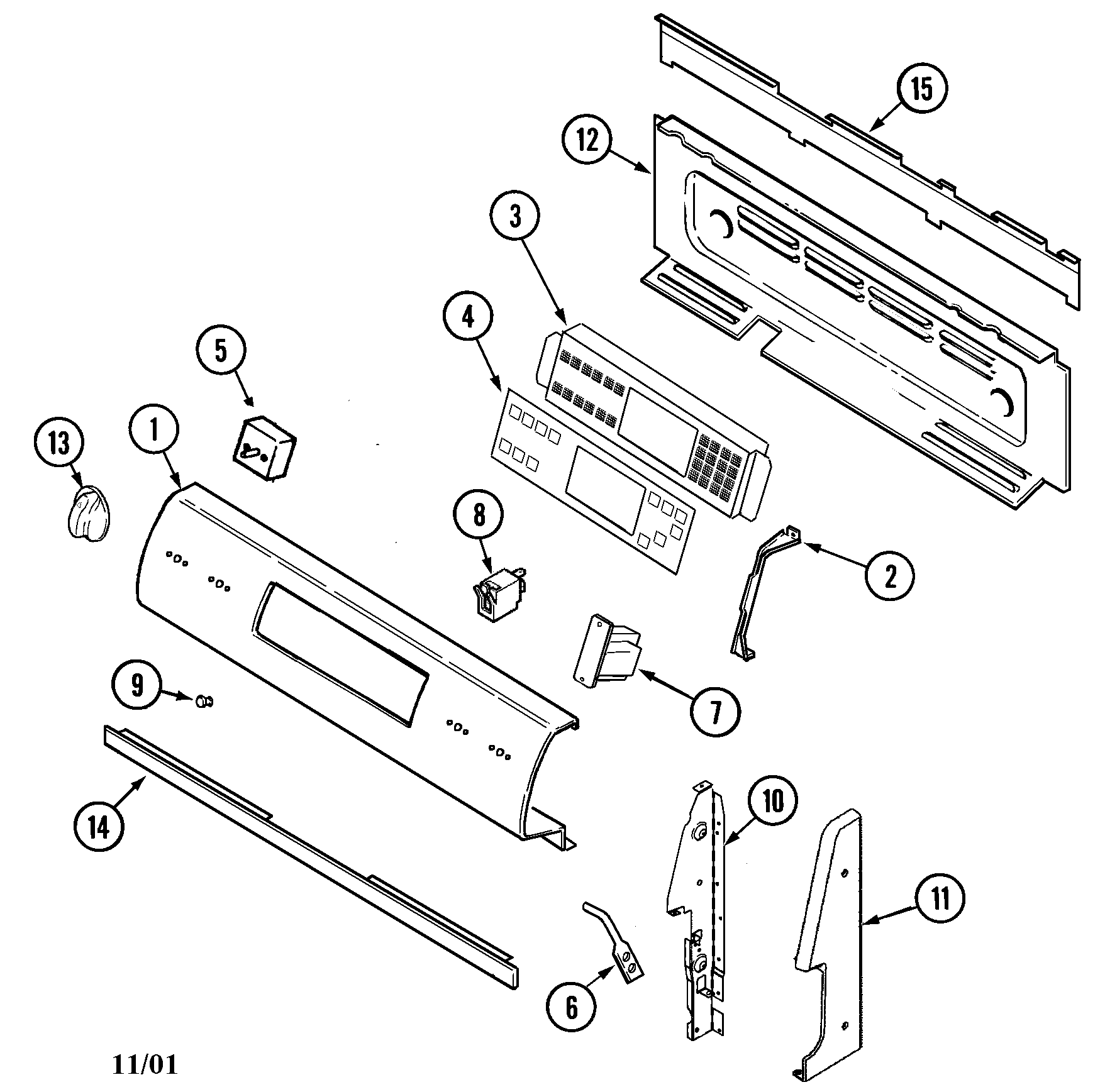 Maytag MER6550AAW control panel diagram