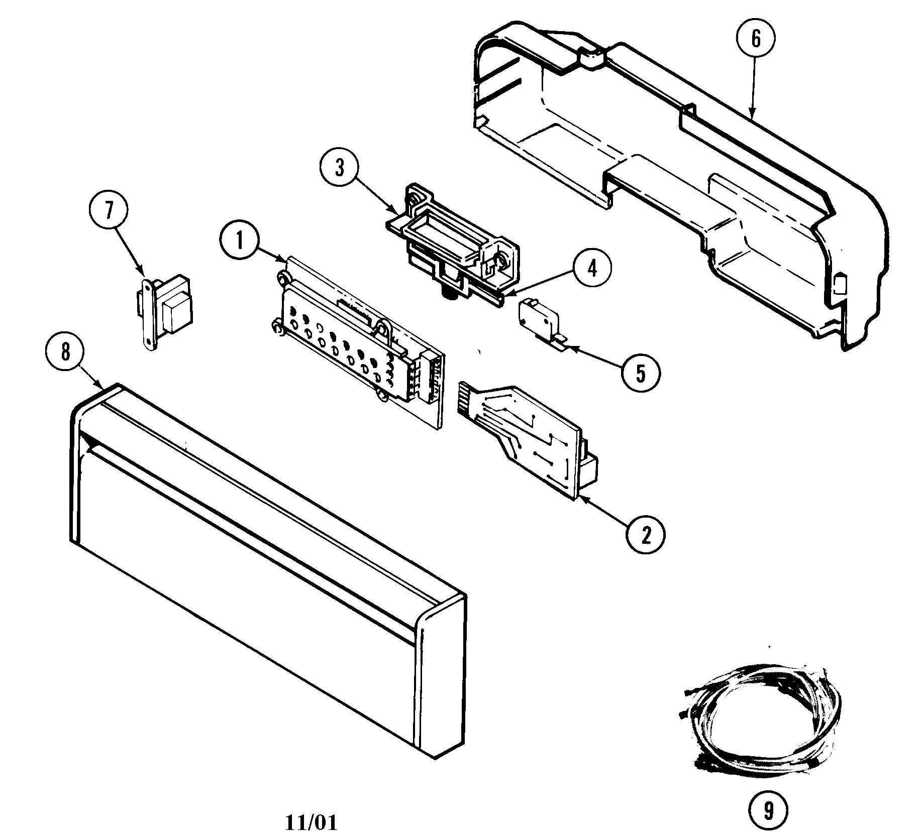 Maytag DWU9905ABX control panel diagram