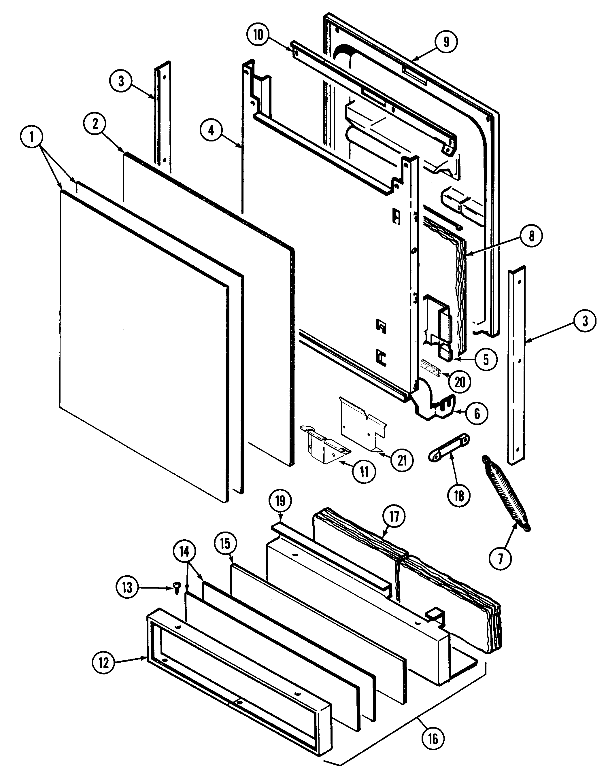 Maytag DWU5915AAX door diagram