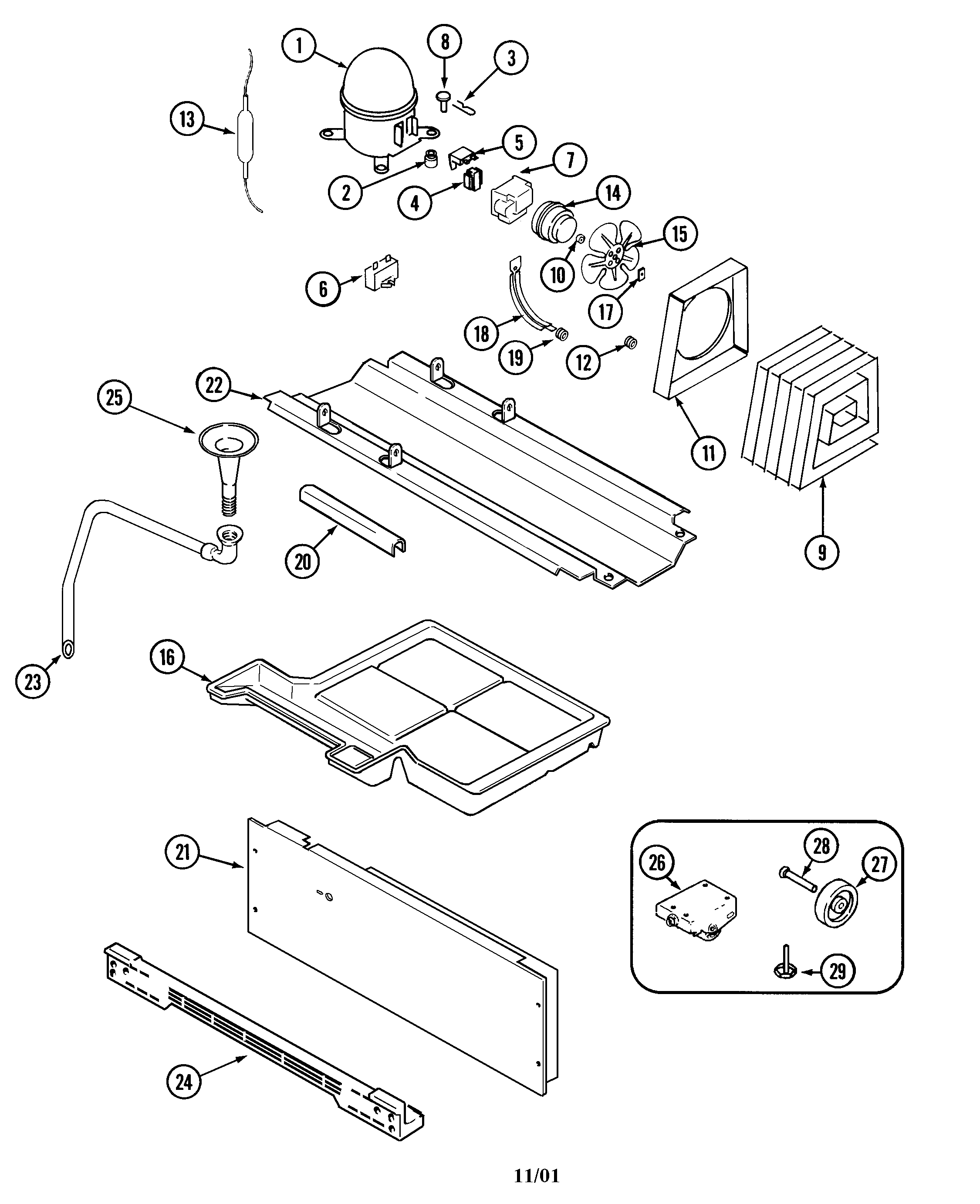 Maytag MSD2354DRA compressor diagram