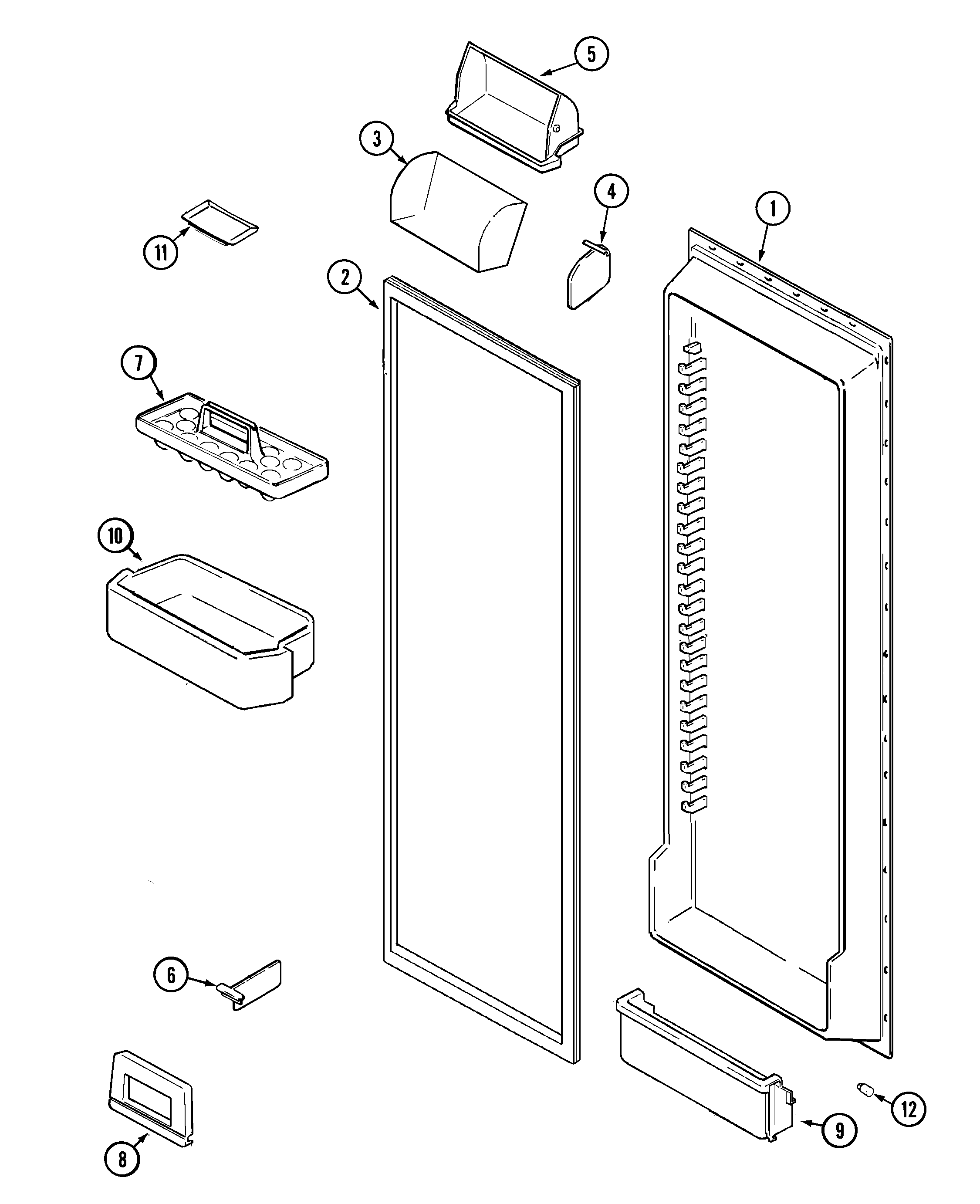 Maytag MSD2656DEQ fresh food inner door diagram