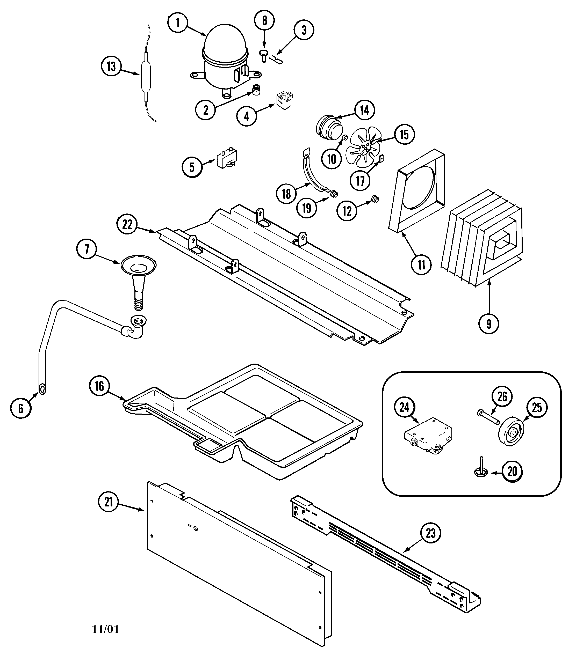 Maytag MSD2757DEB compressor diagram