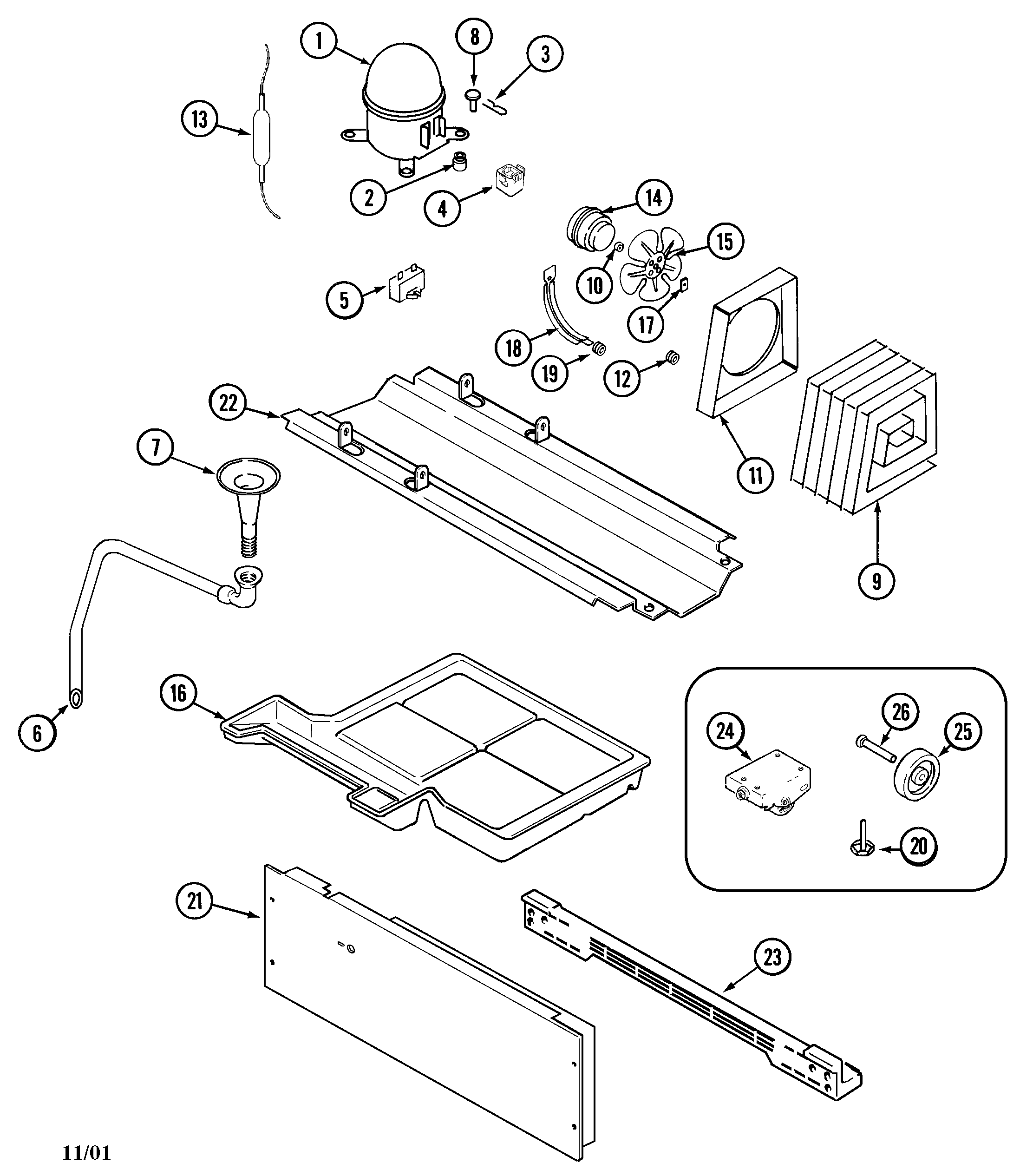 Maytag MSD2957DEB compressor diagram