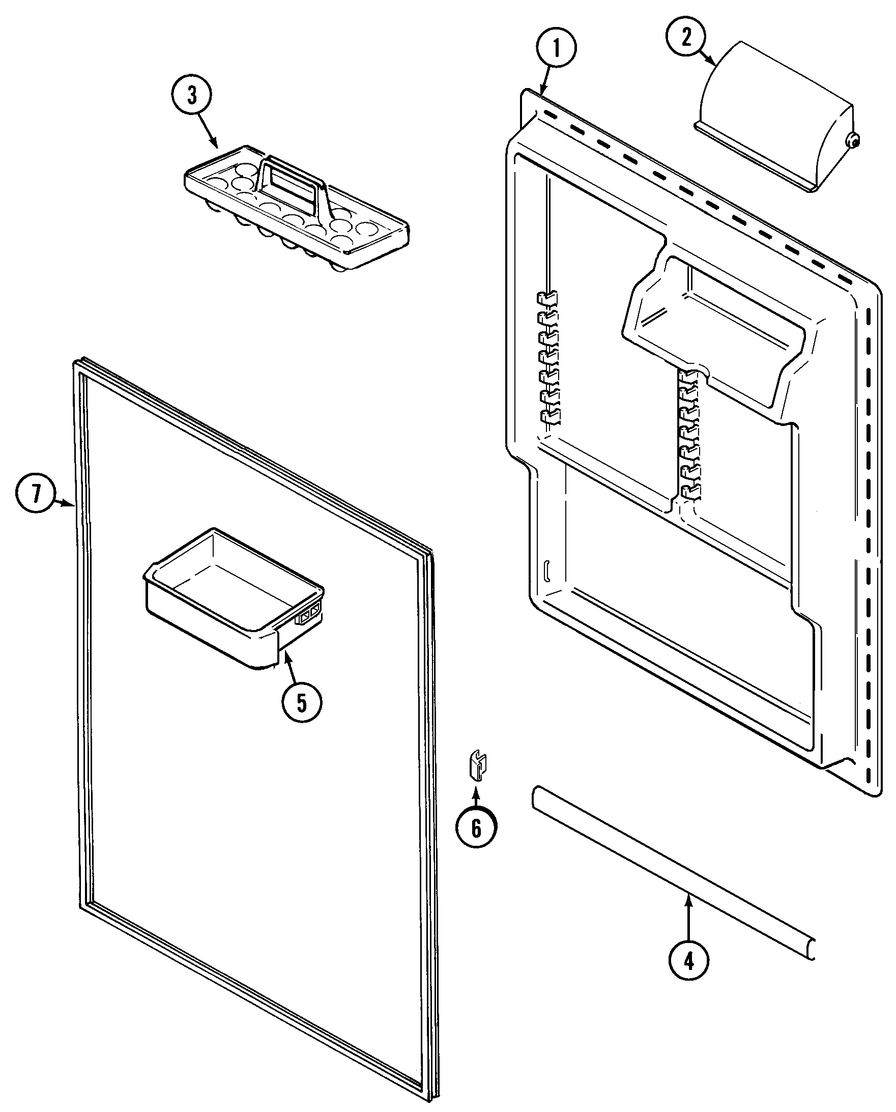 Maytag MTB1955ERQ fresh food inner door diagram