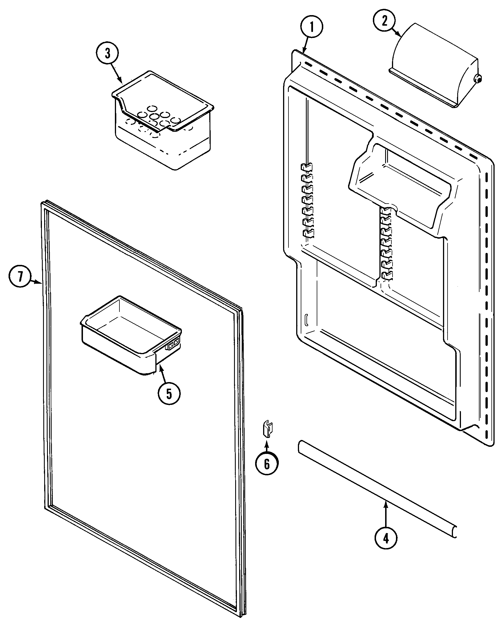 Maytag MTB2155ERQ fresh food inner door diagram