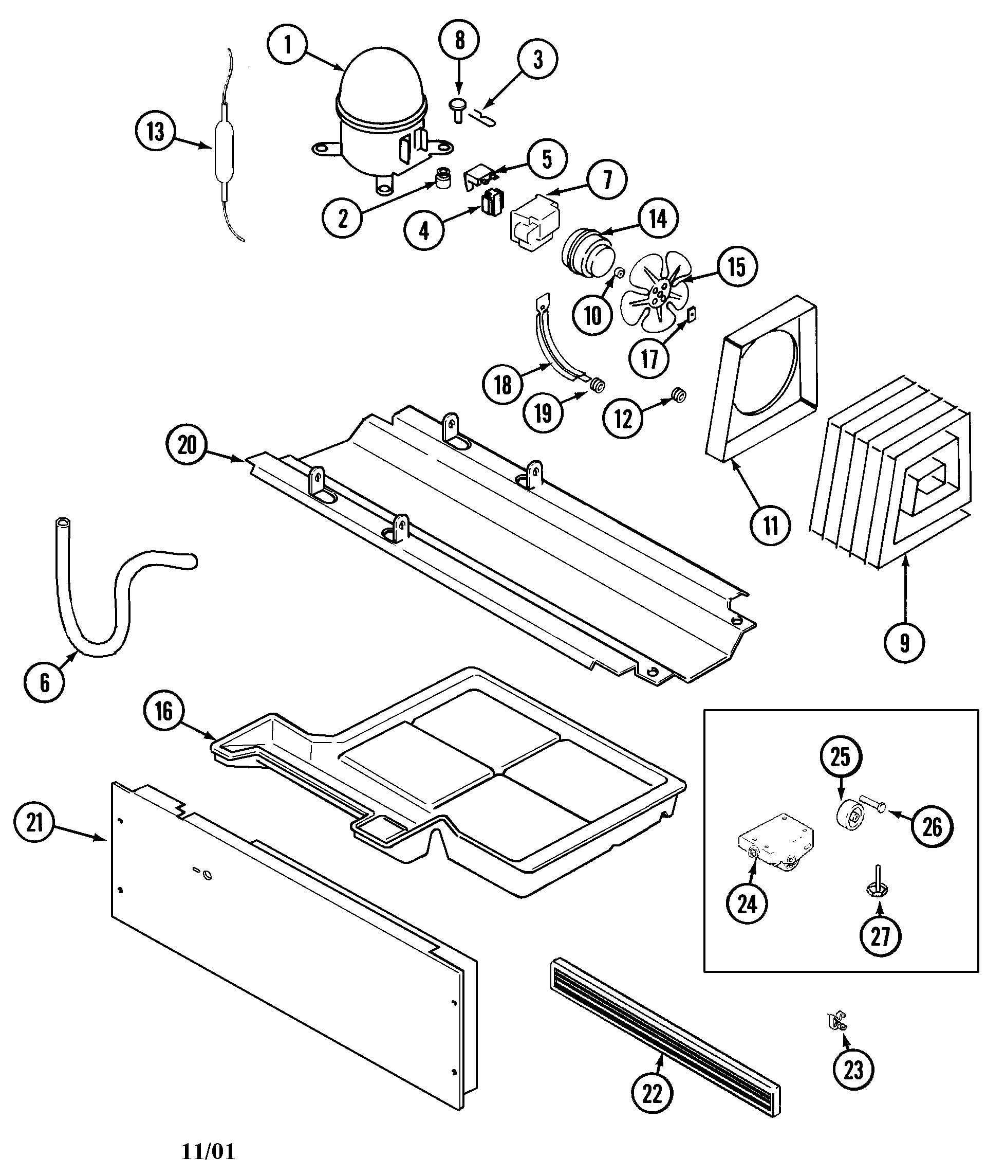 Maytag PTB1954FRW compressor diagram