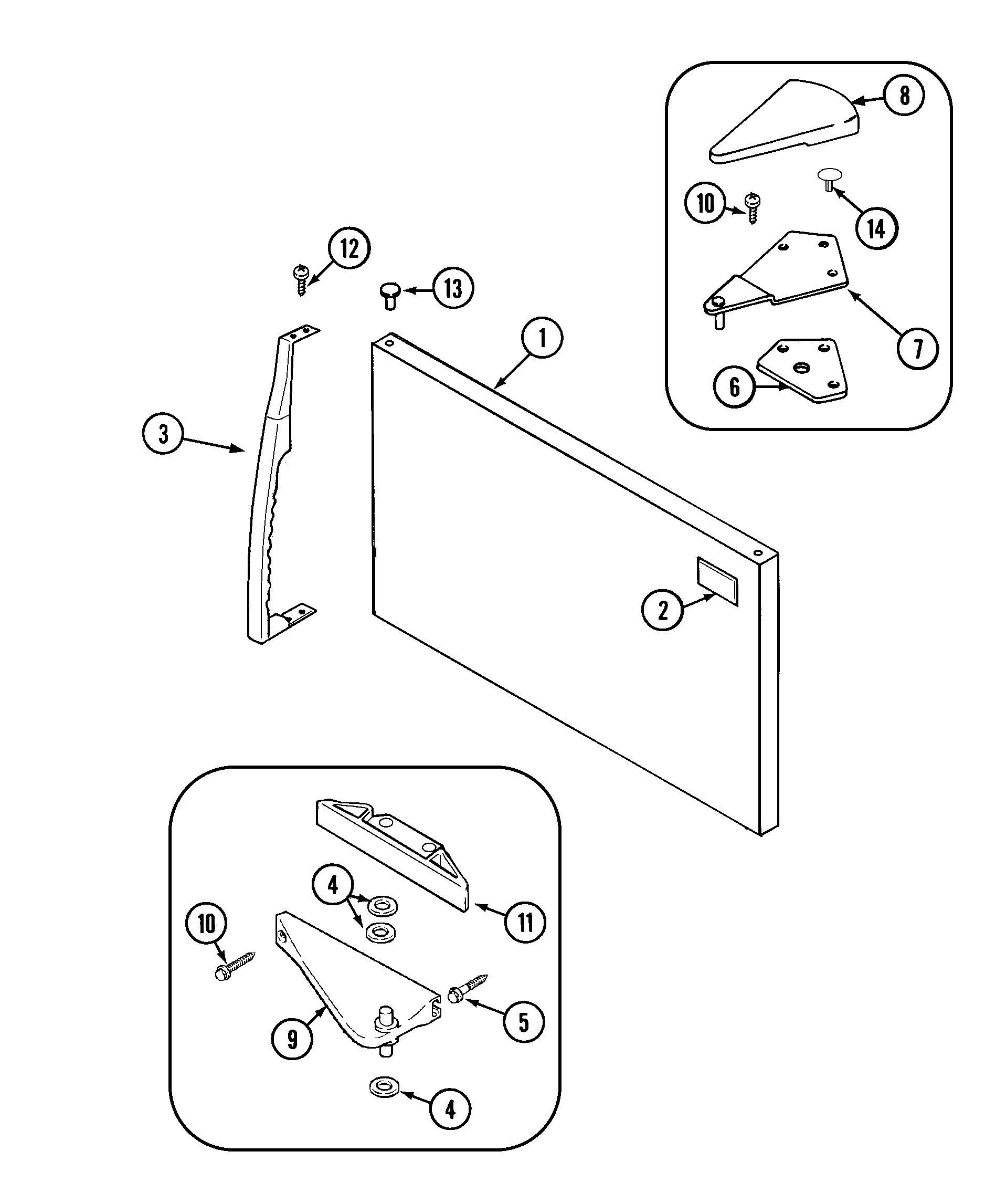 Maytag PTB1954FRW freezer outer door diagram