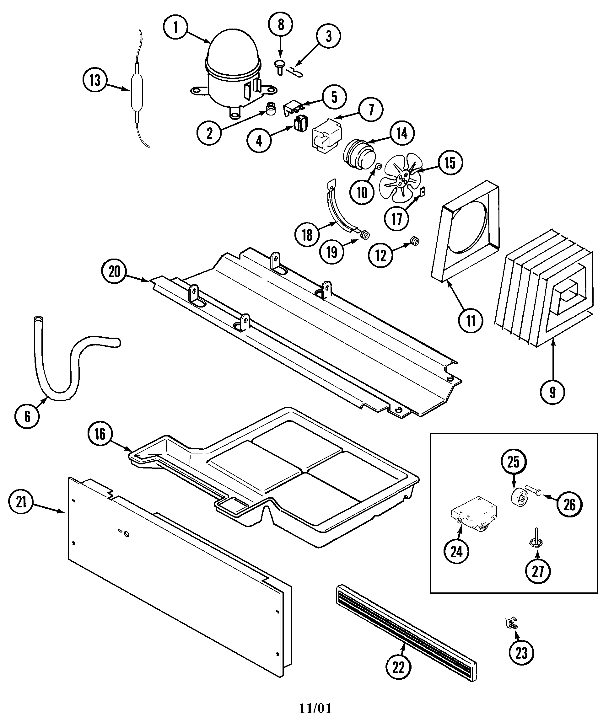 Maytag PTB21AAFRW compressor diagram