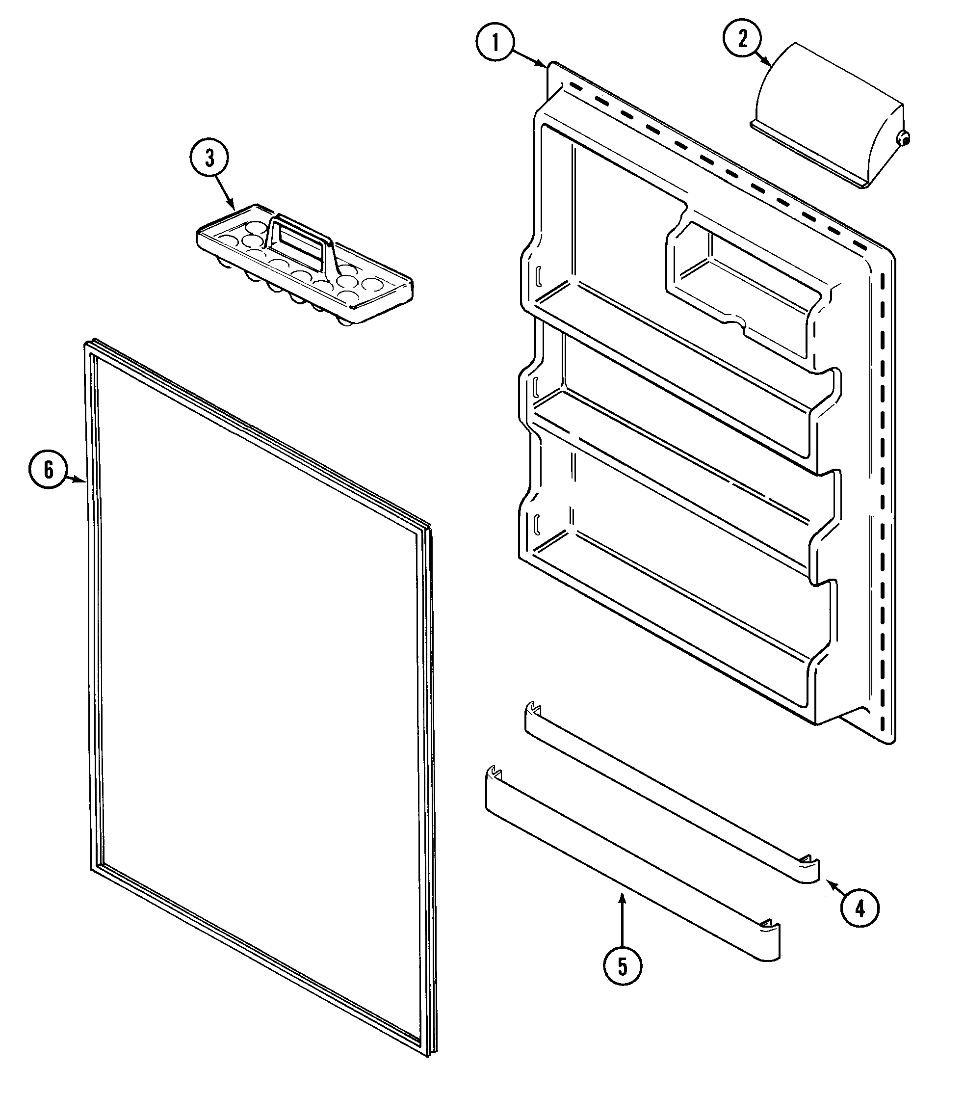 Maytag PTB1753FRQ fresh food inner door diagram