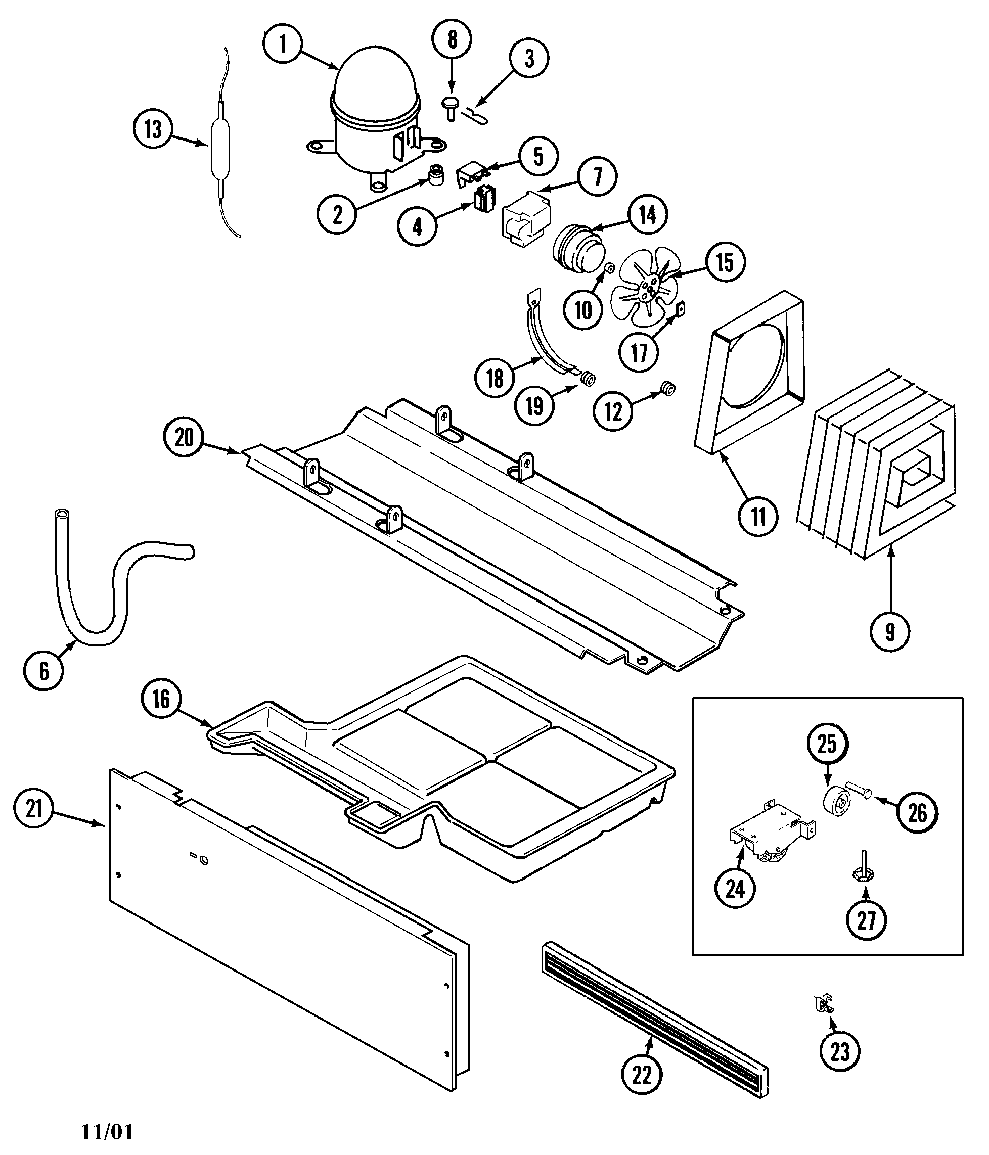 Maytag PTB1952FRQ compressor diagram