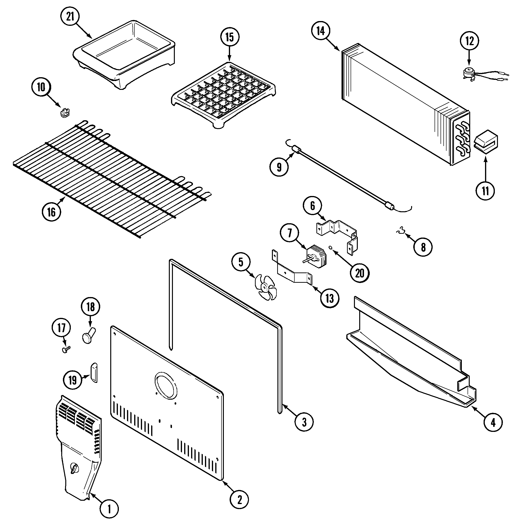 Maytag PTB1952FRQ freezer compartment diagram