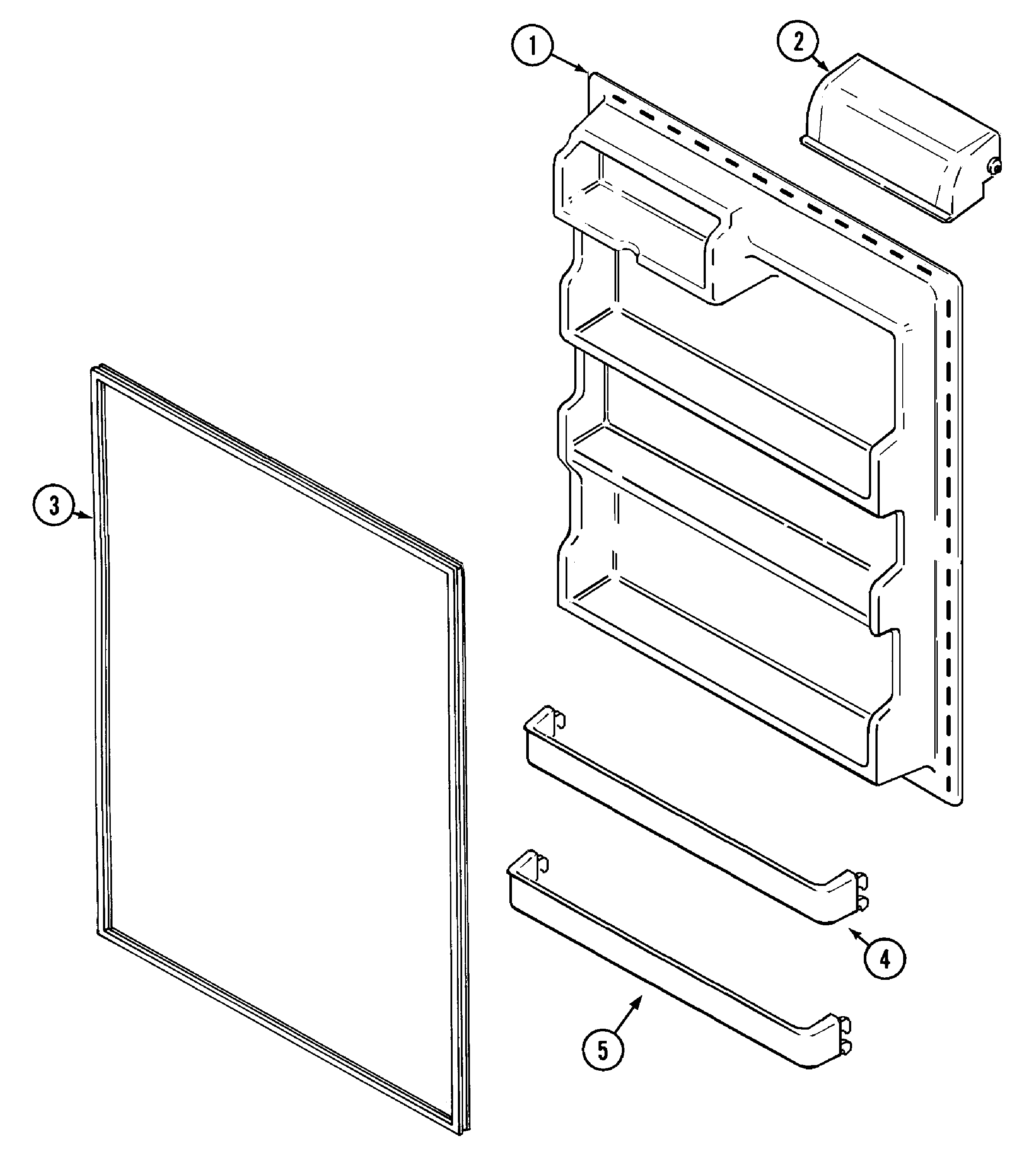 Maytag PTB1952FRQ fresh food inner door diagram