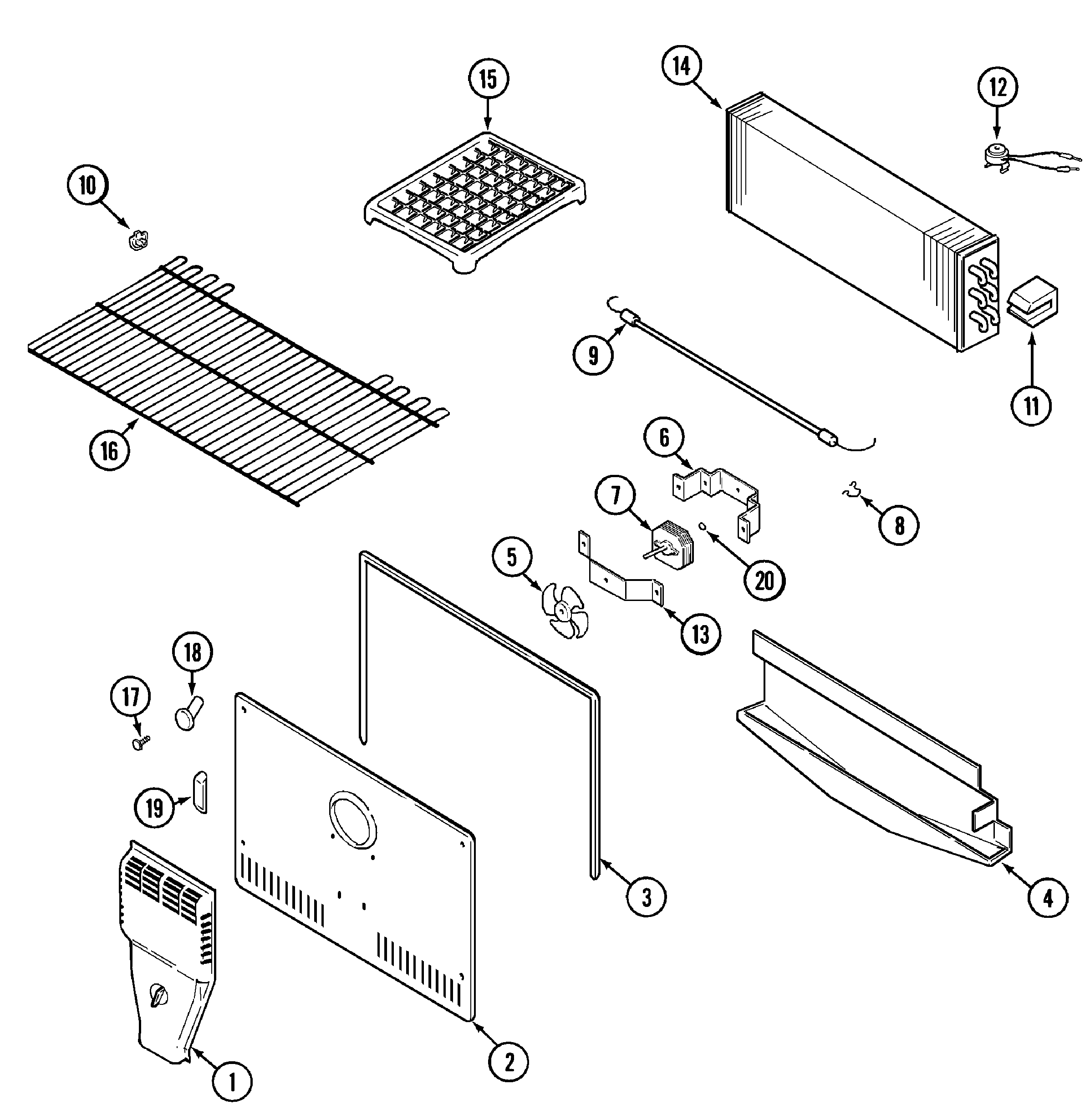 Maytag PTB1551FRQ freezer compartment diagram