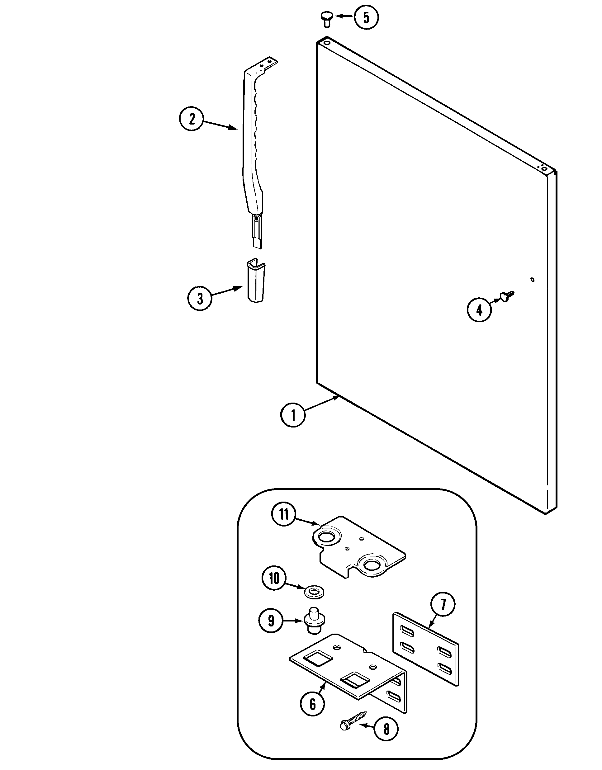 Maytag PTB1551FRQ fresh food outer door diagram