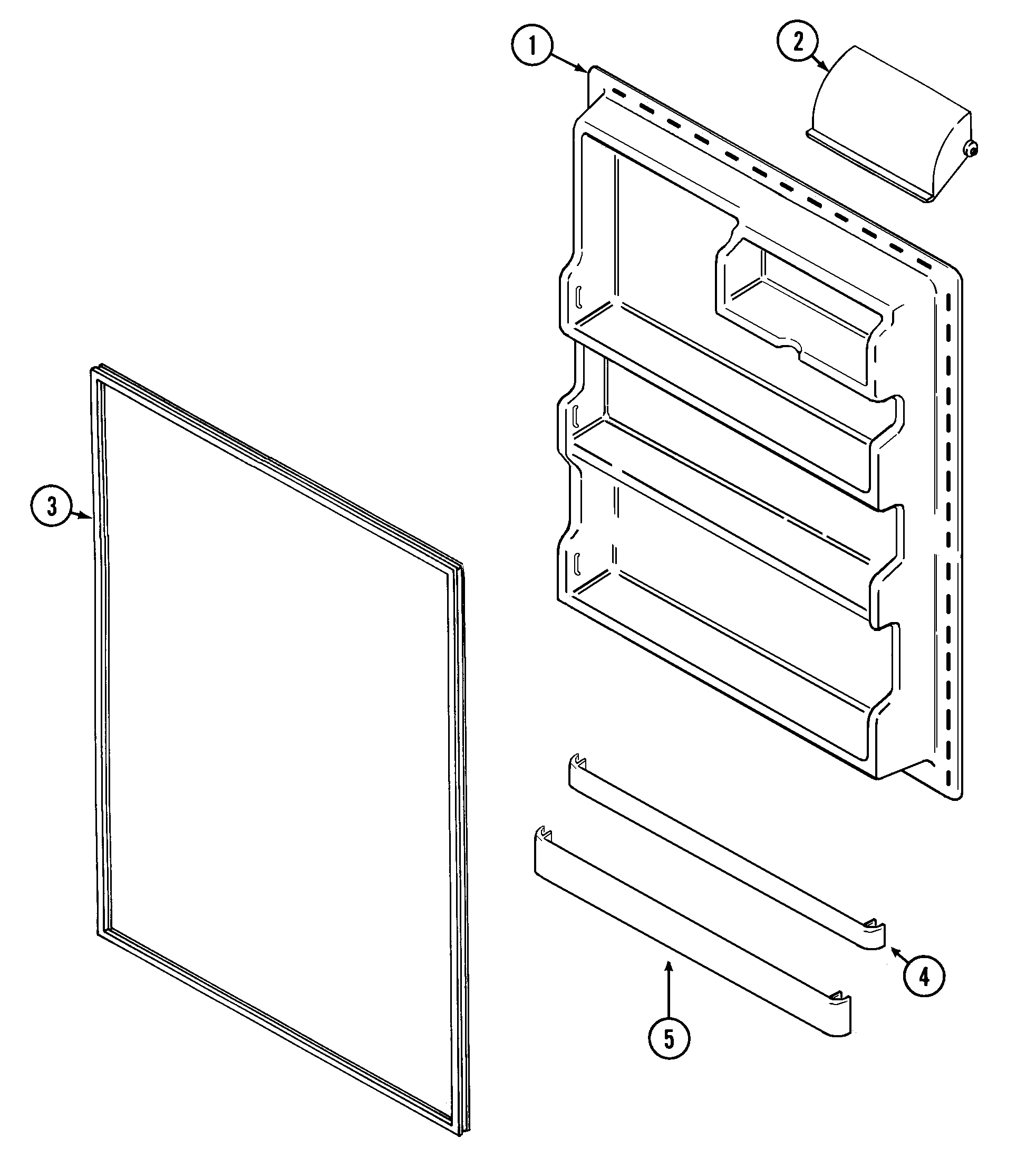 Maytag PTB1551FRQ fresh food inner door diagram