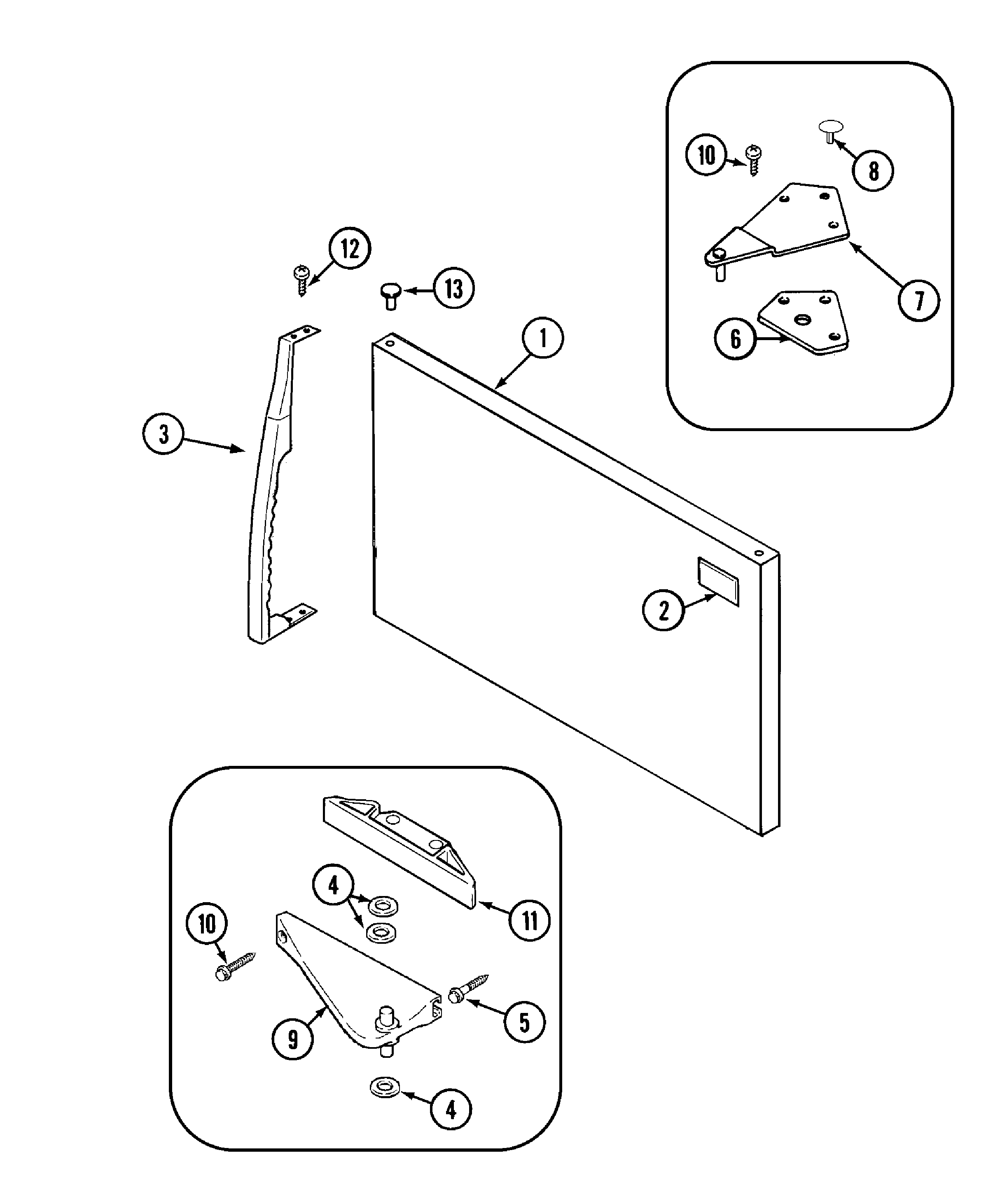 Maytag PTB1551FRQ freezer outer door diagram