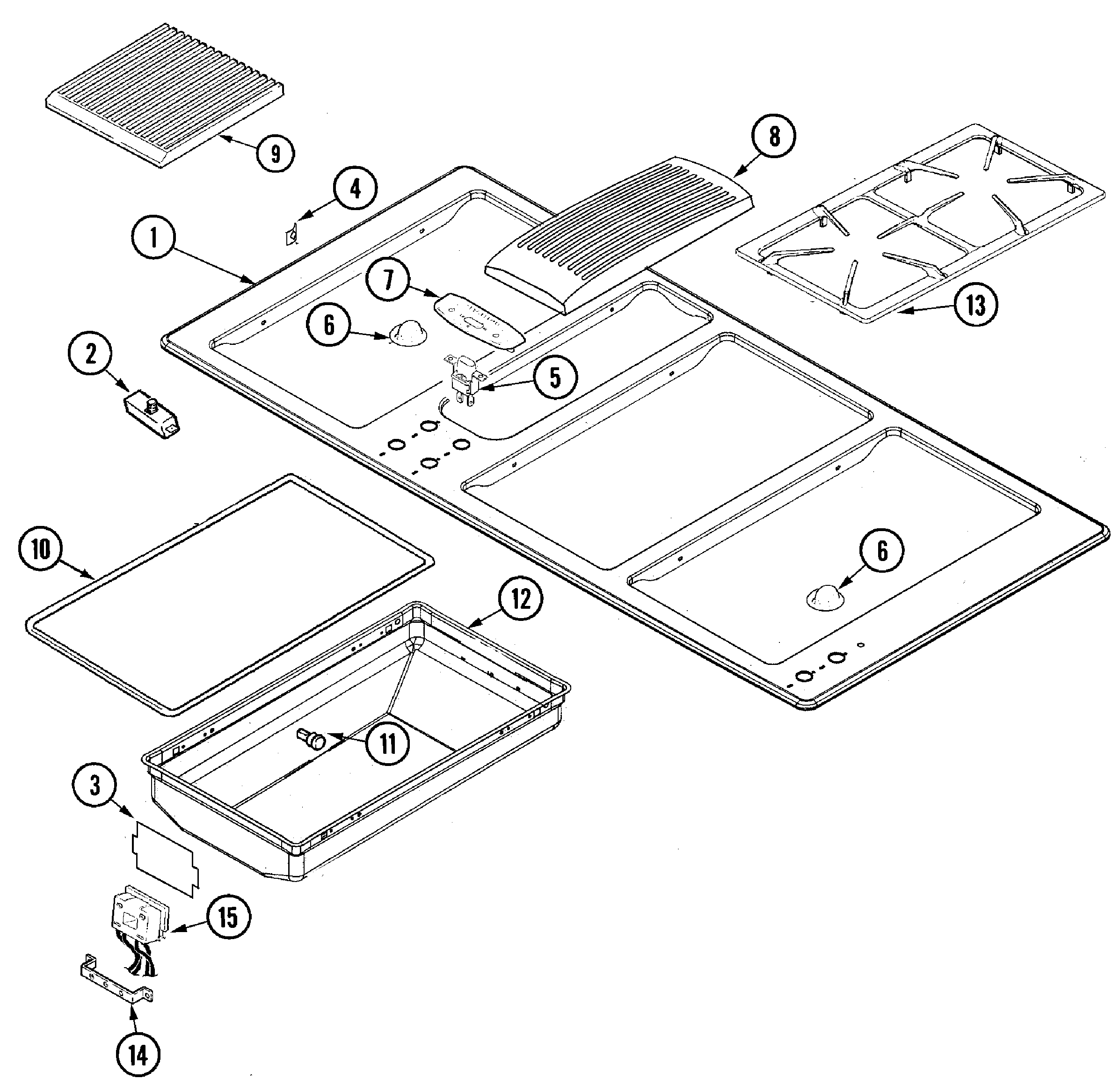 Jenn-Air JGD8345ADB top assembly diagram